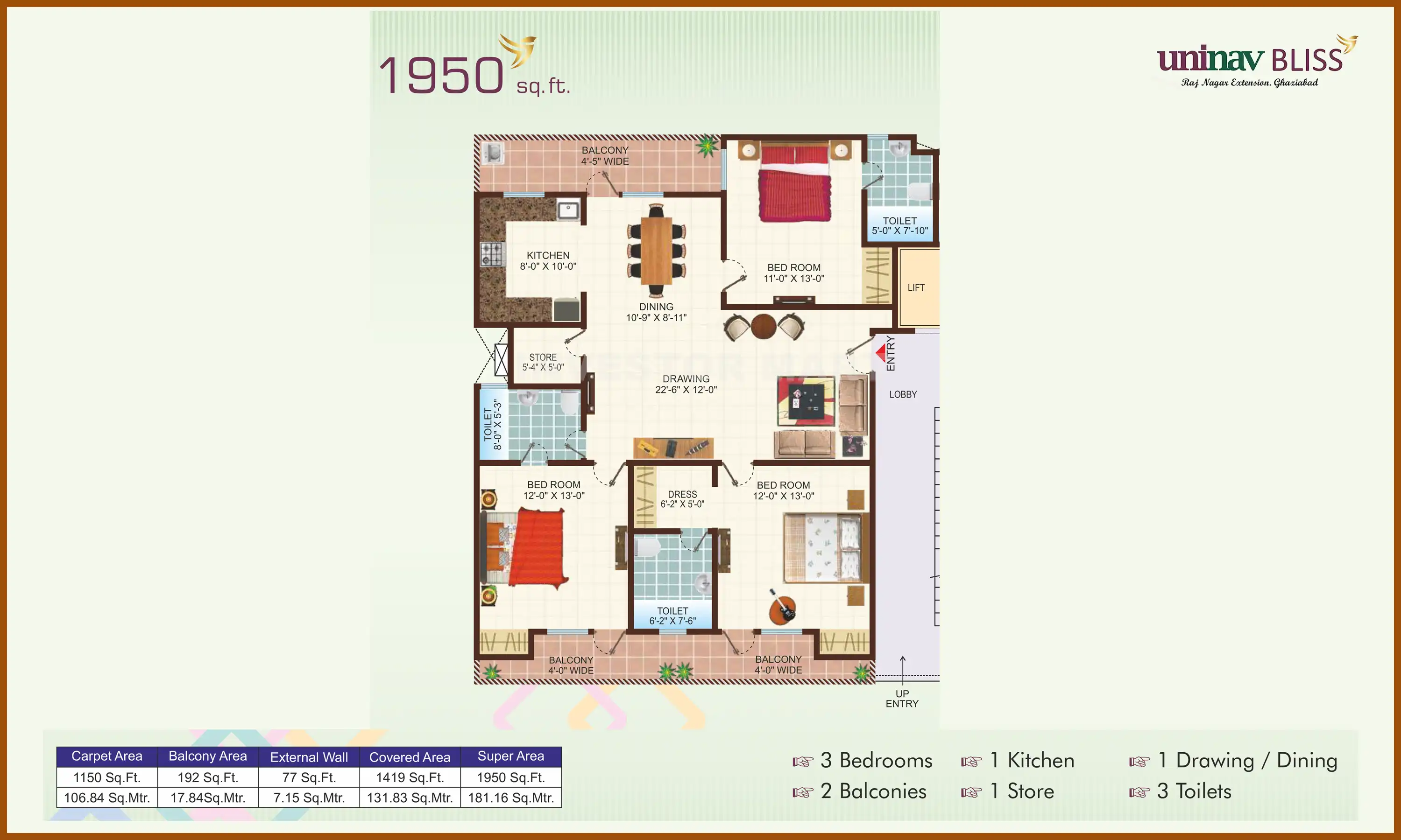 1950 Sqft