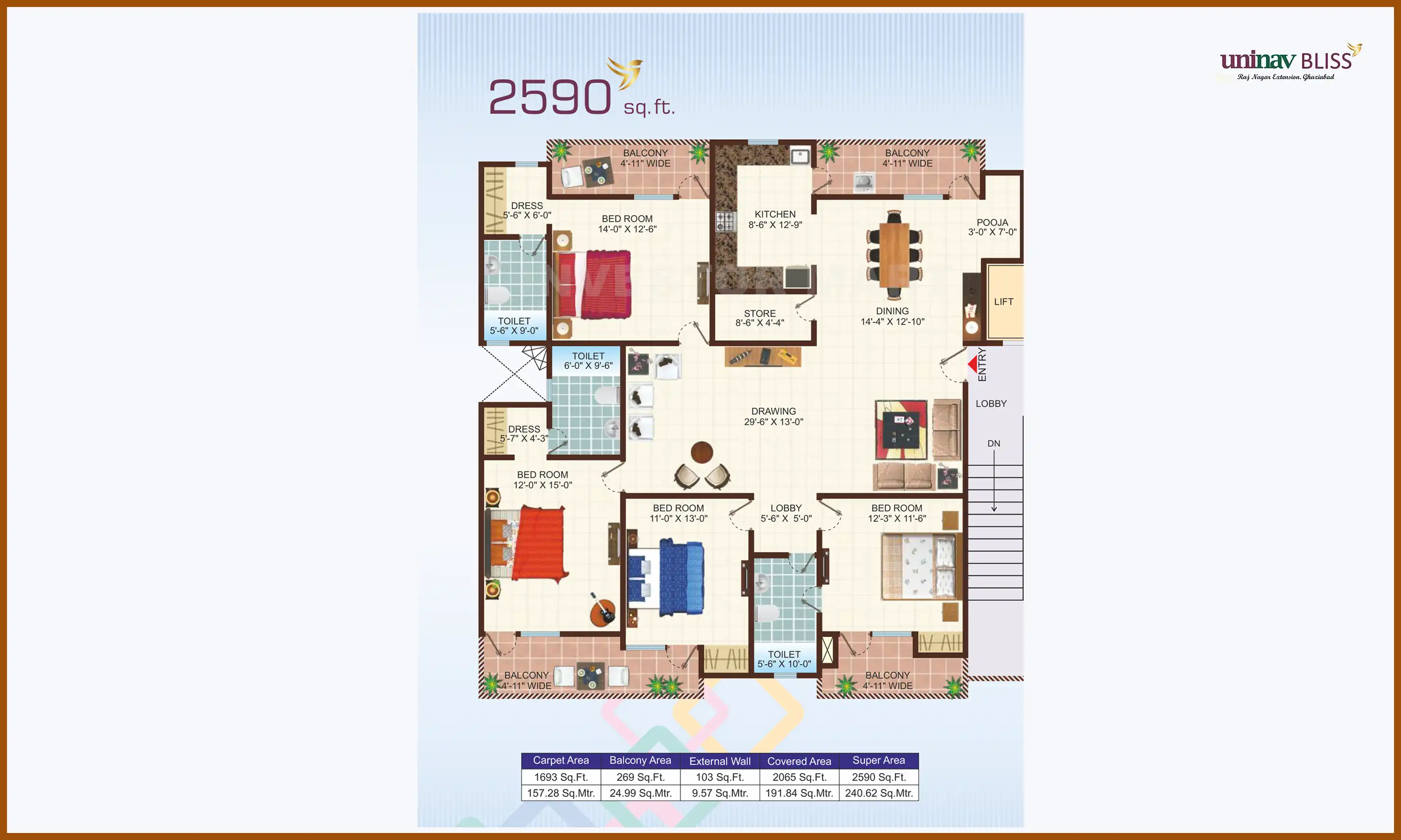 2590 Sqft