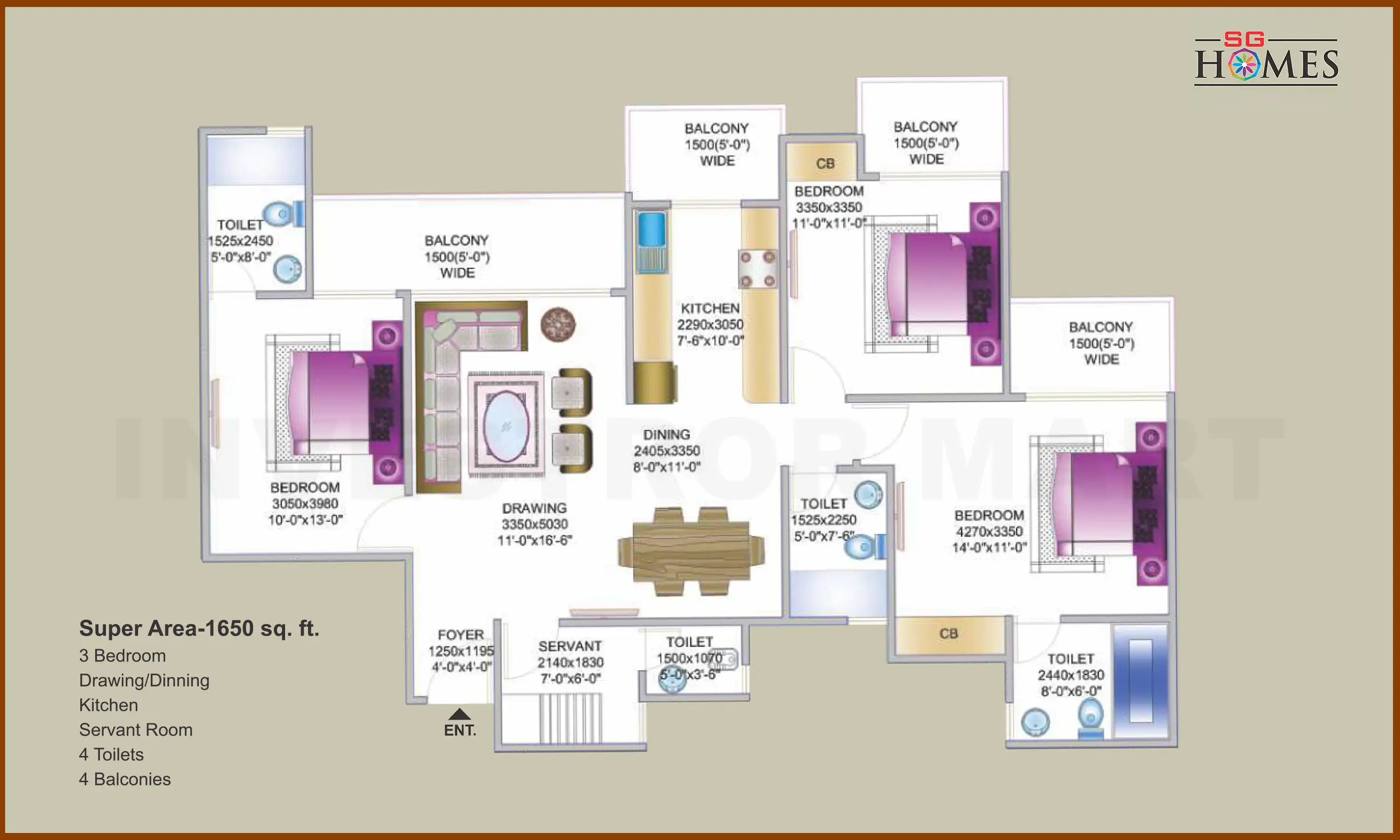 1650 Sqft