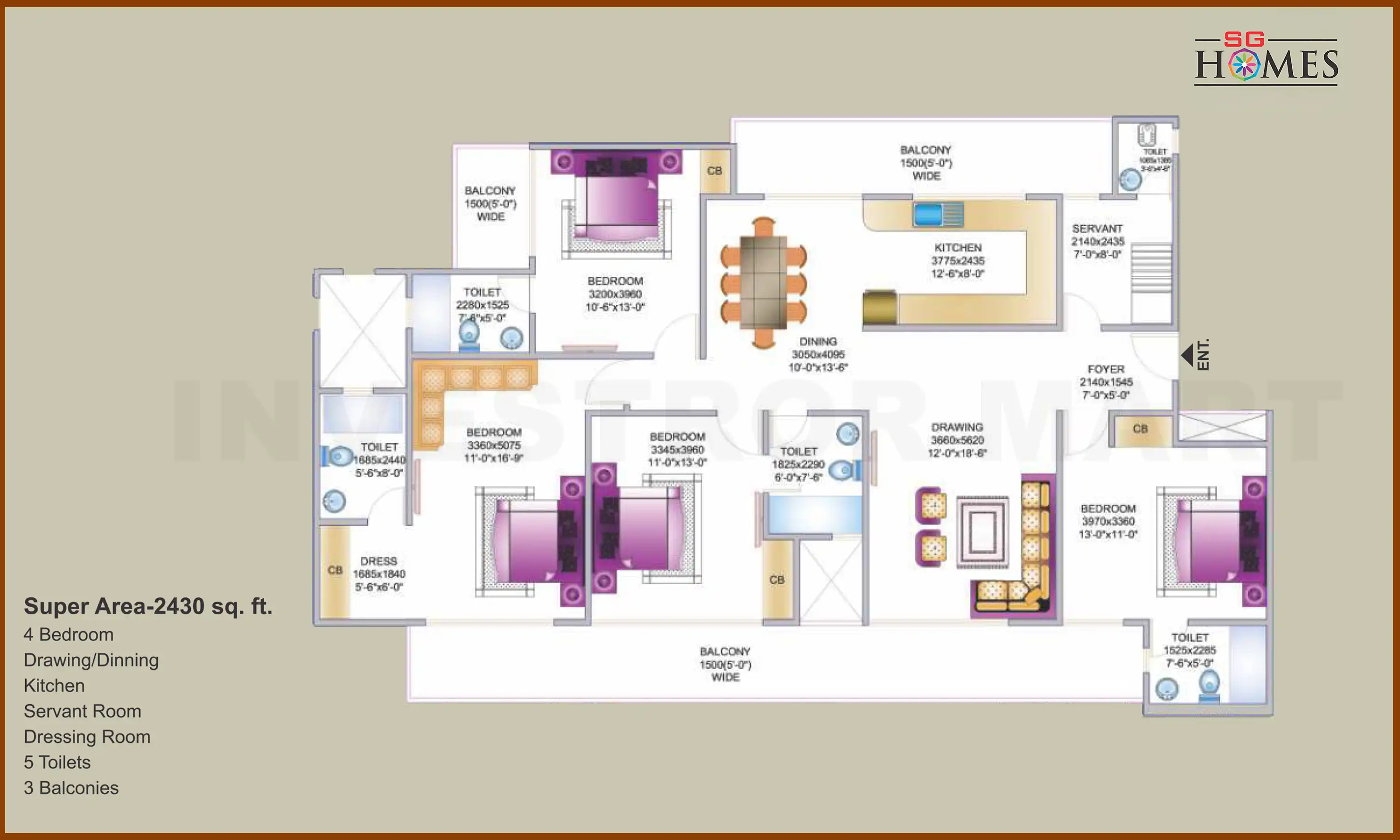 2430 Sqft