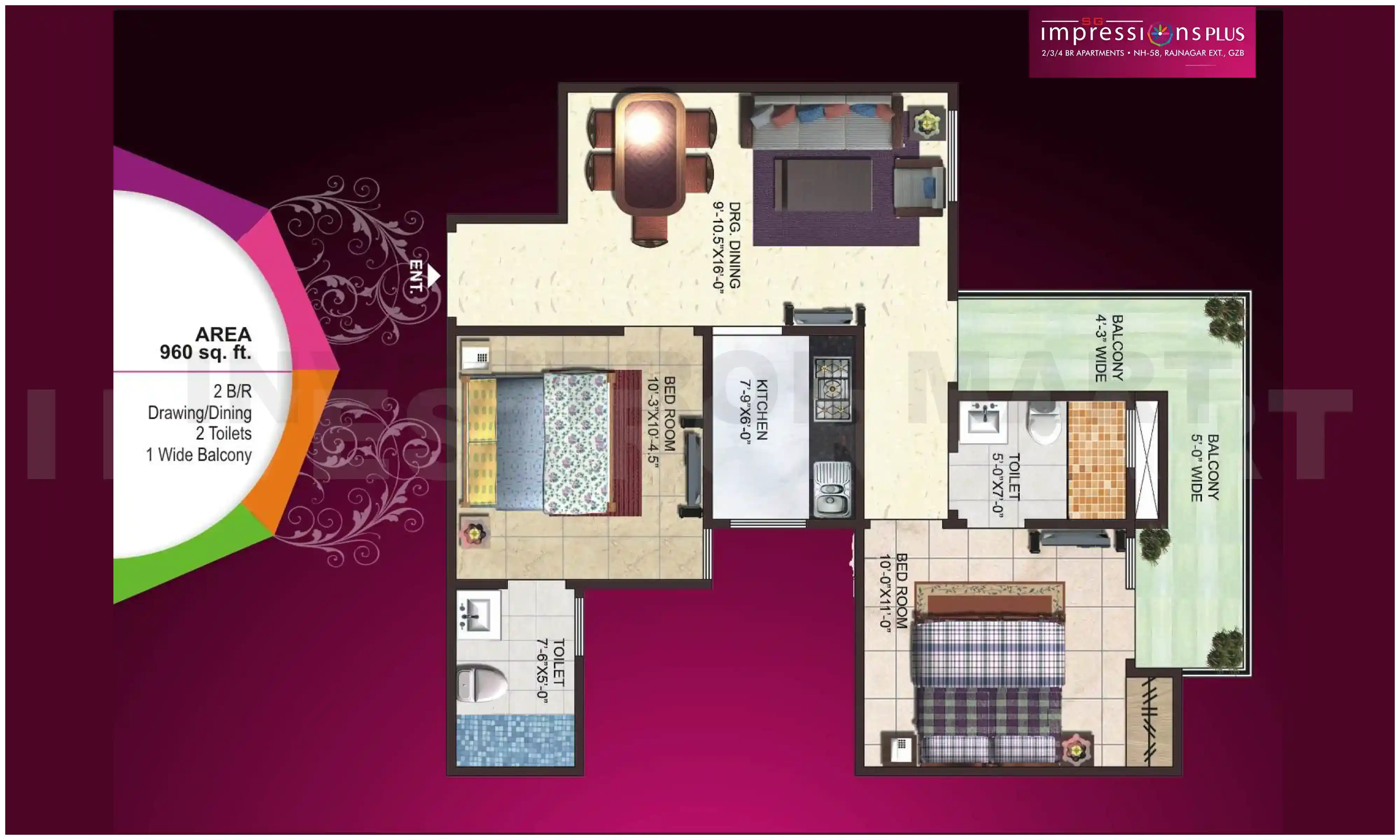 960 Sqft