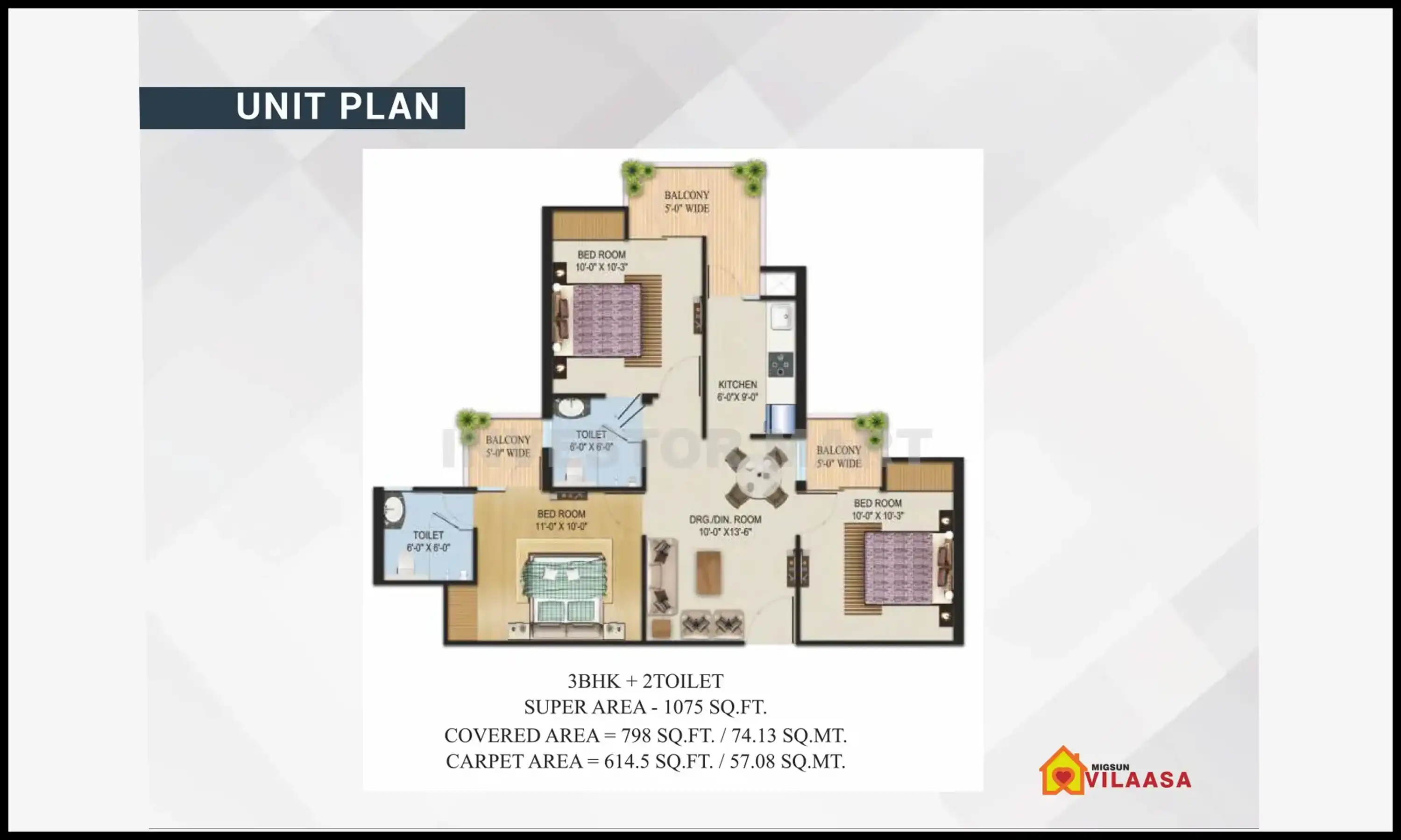 1075 Sqft
