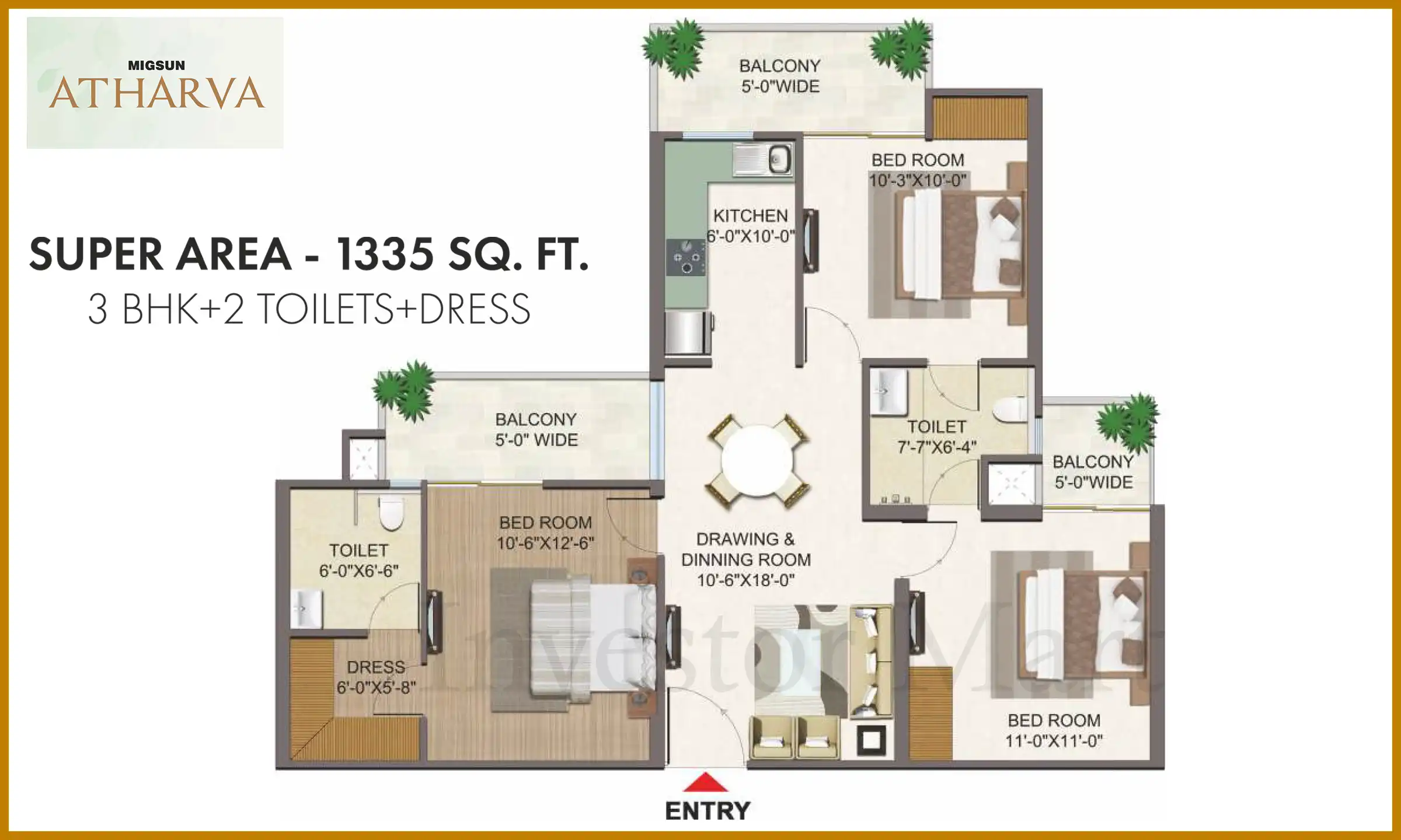 1335 Sqft