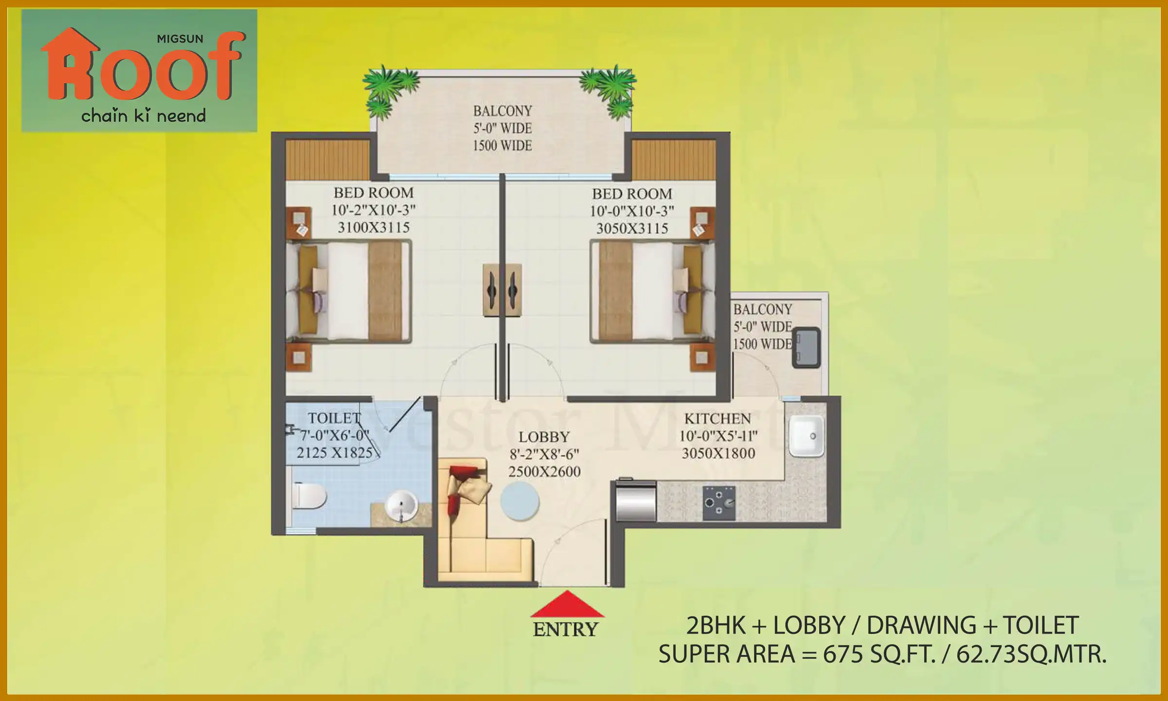 675 Sqft