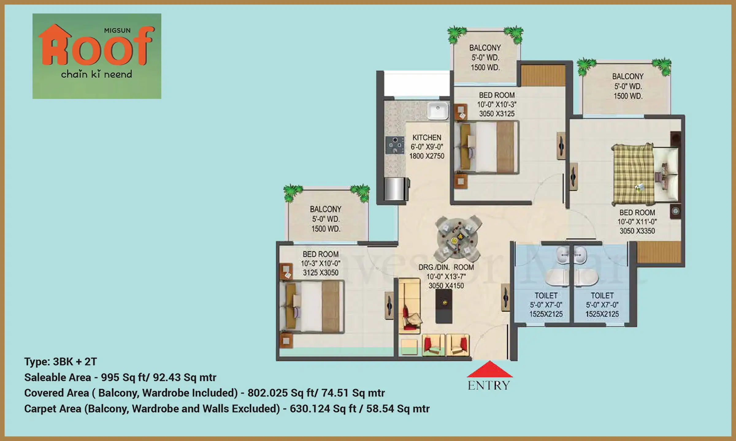 995 Sqft