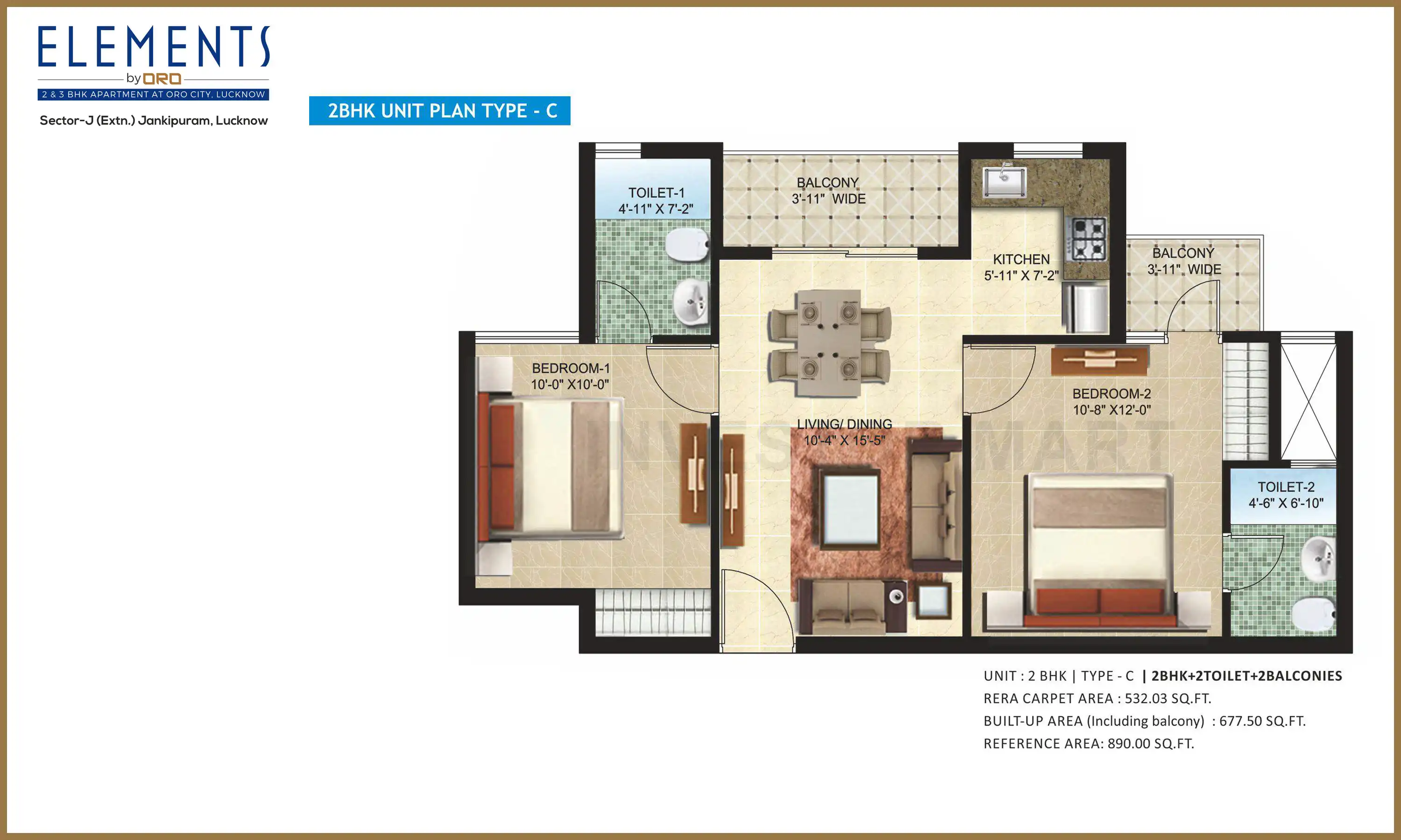 890 Sqft