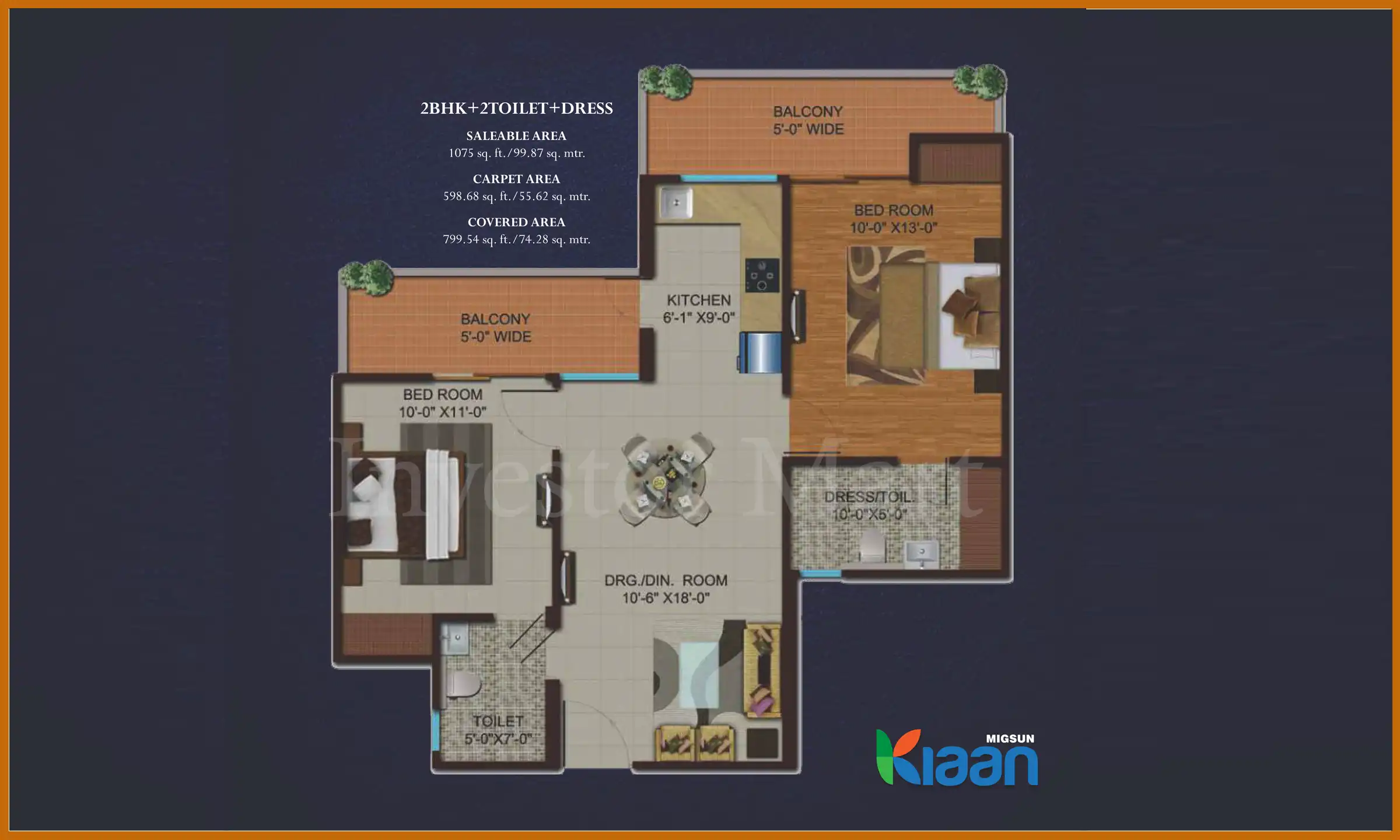 1075 Sqft