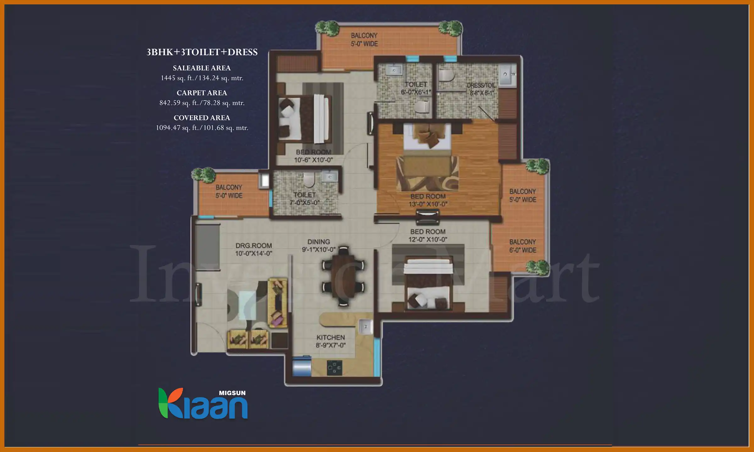 1445 Sqft
