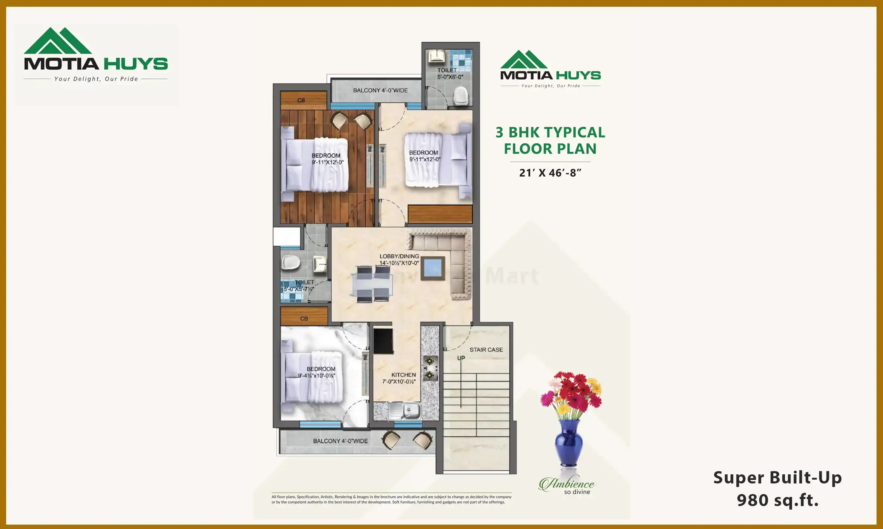 980 Sqft