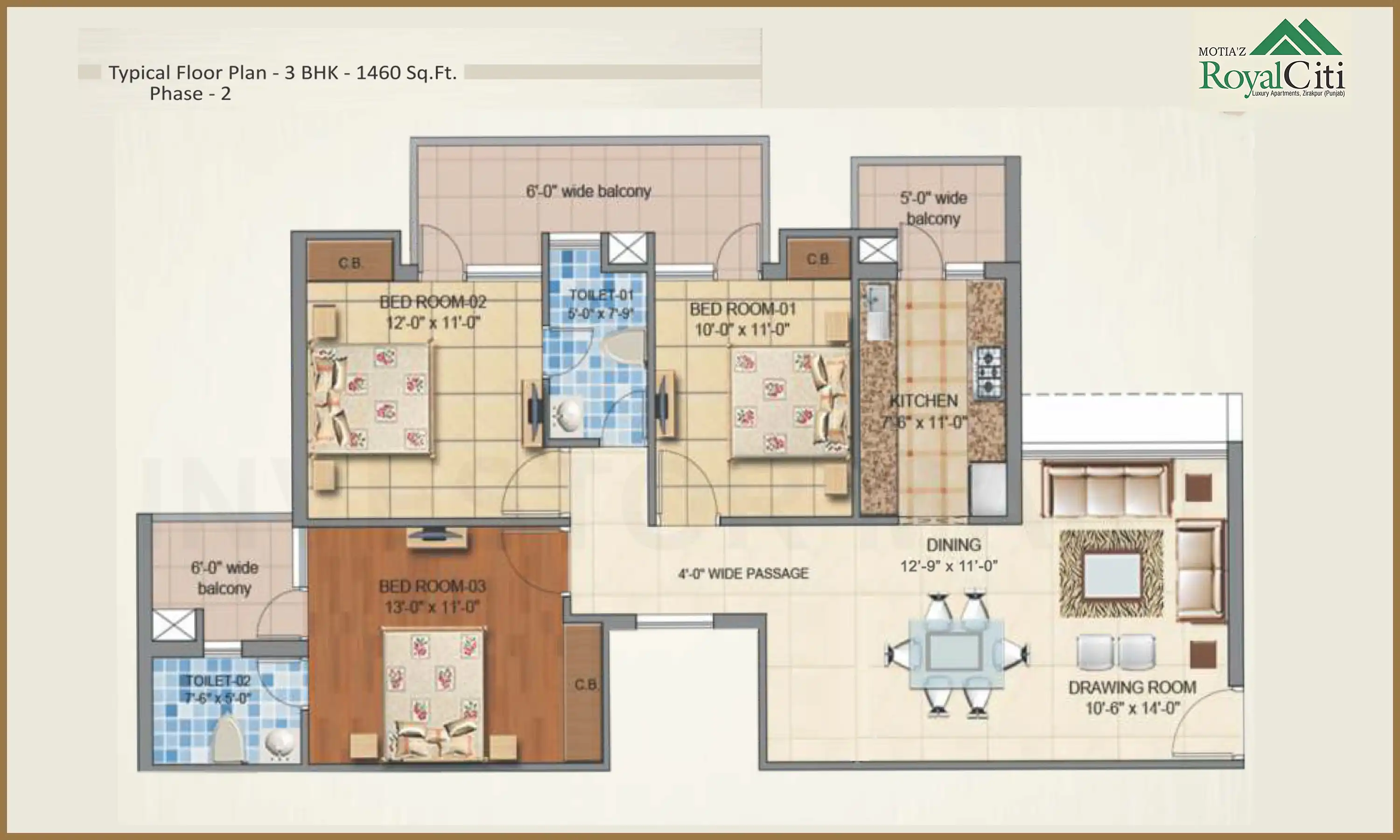 1460 Sqft
