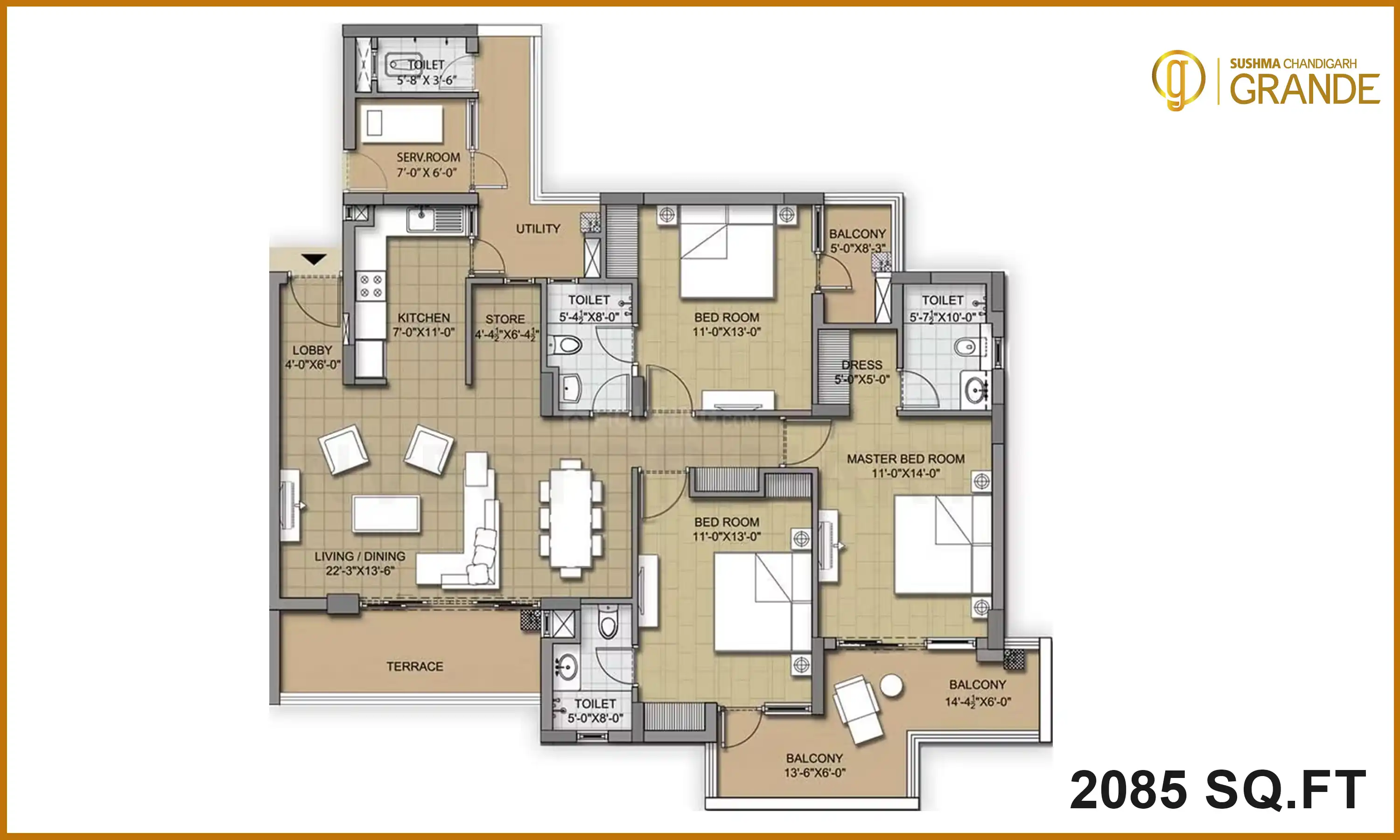 2085 Sqft