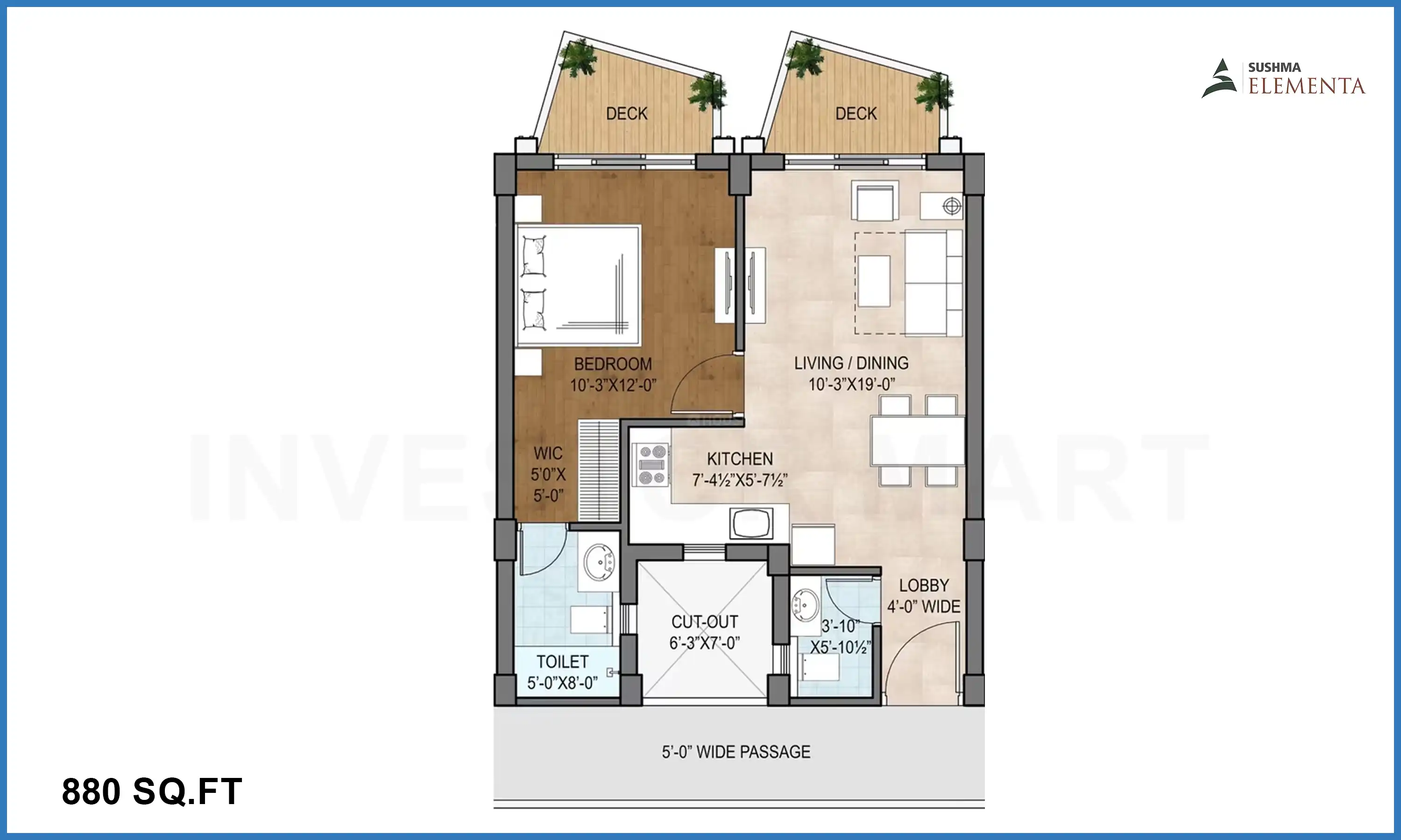 880 Sqft