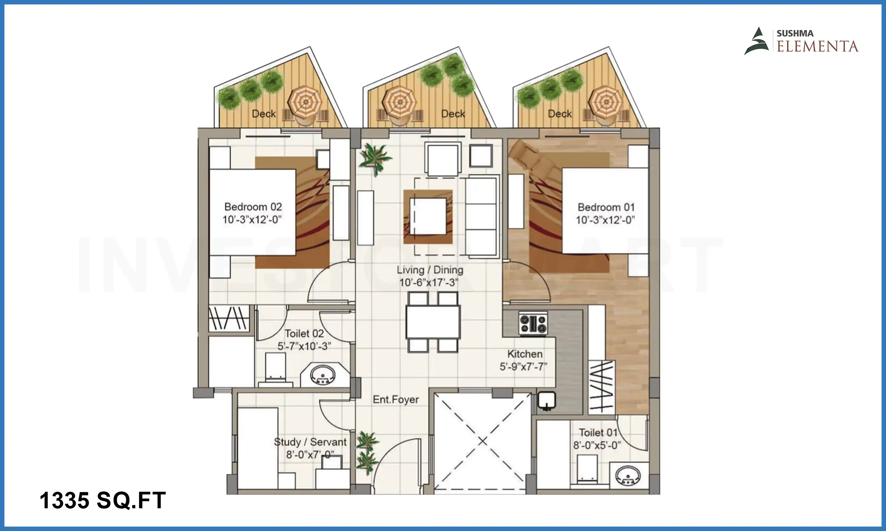 1335 Sqft