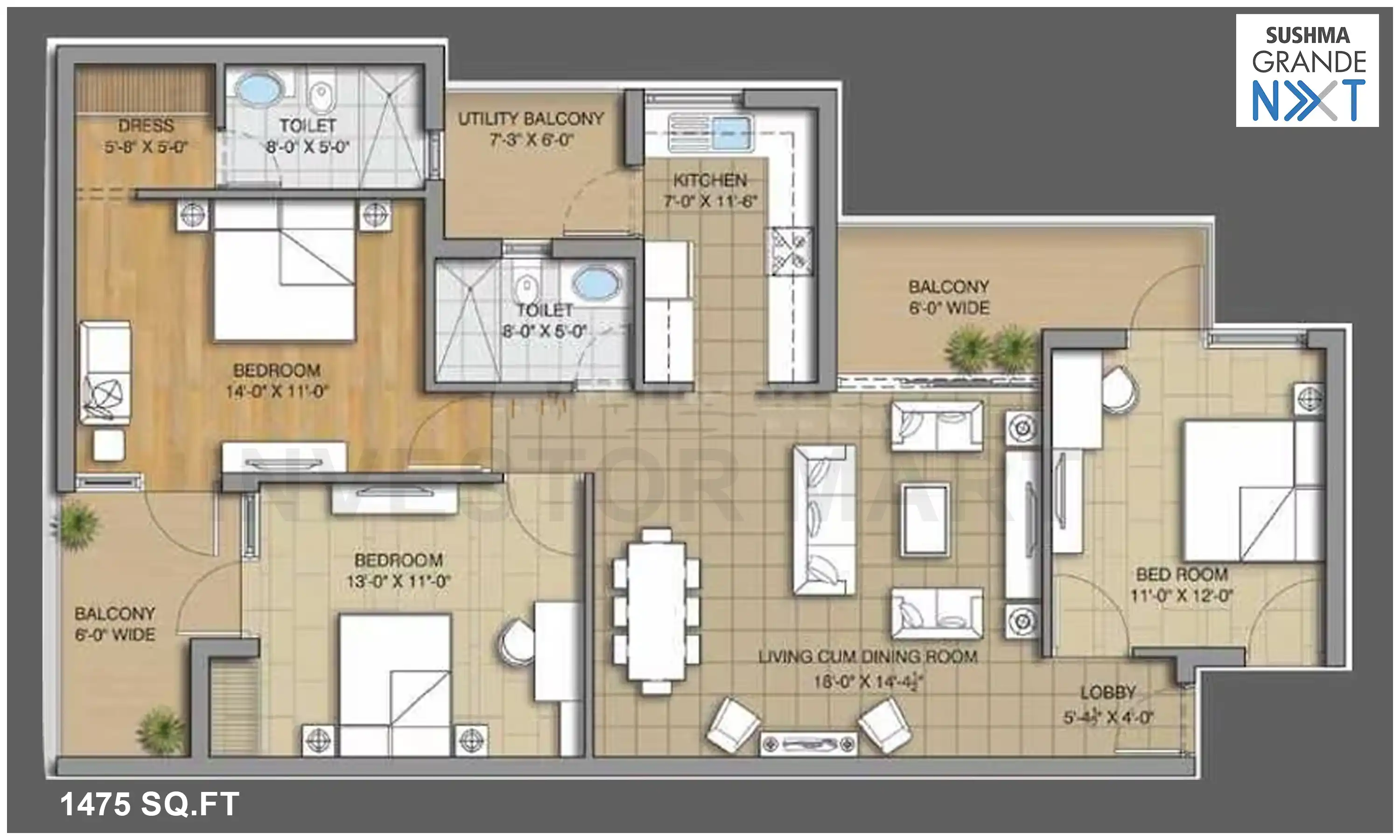 1475 Sqft