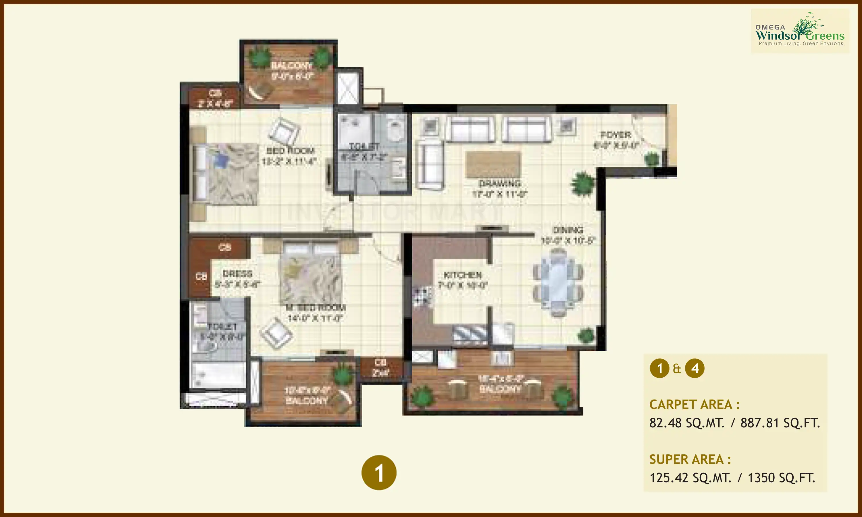 1350 Sqft