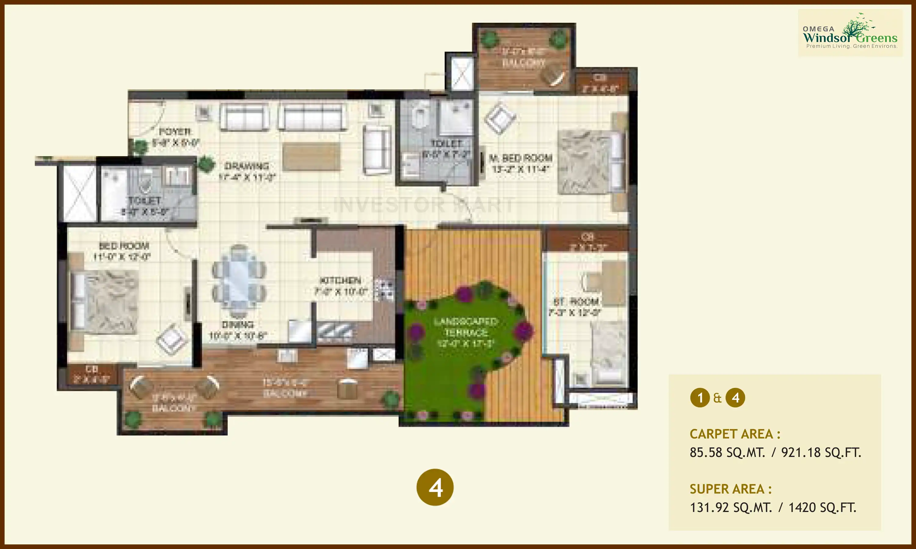 1420 Sqft