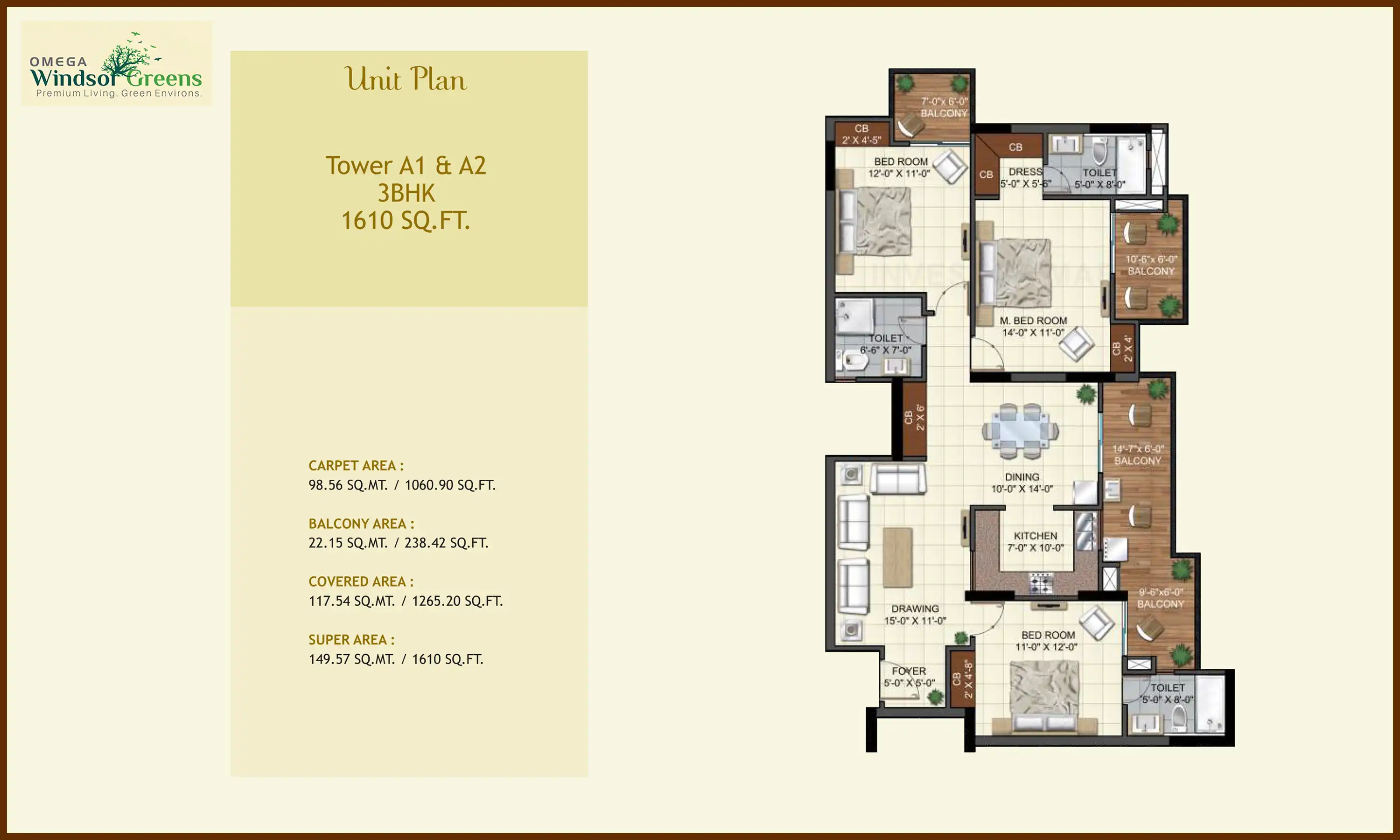 1610 Sqft