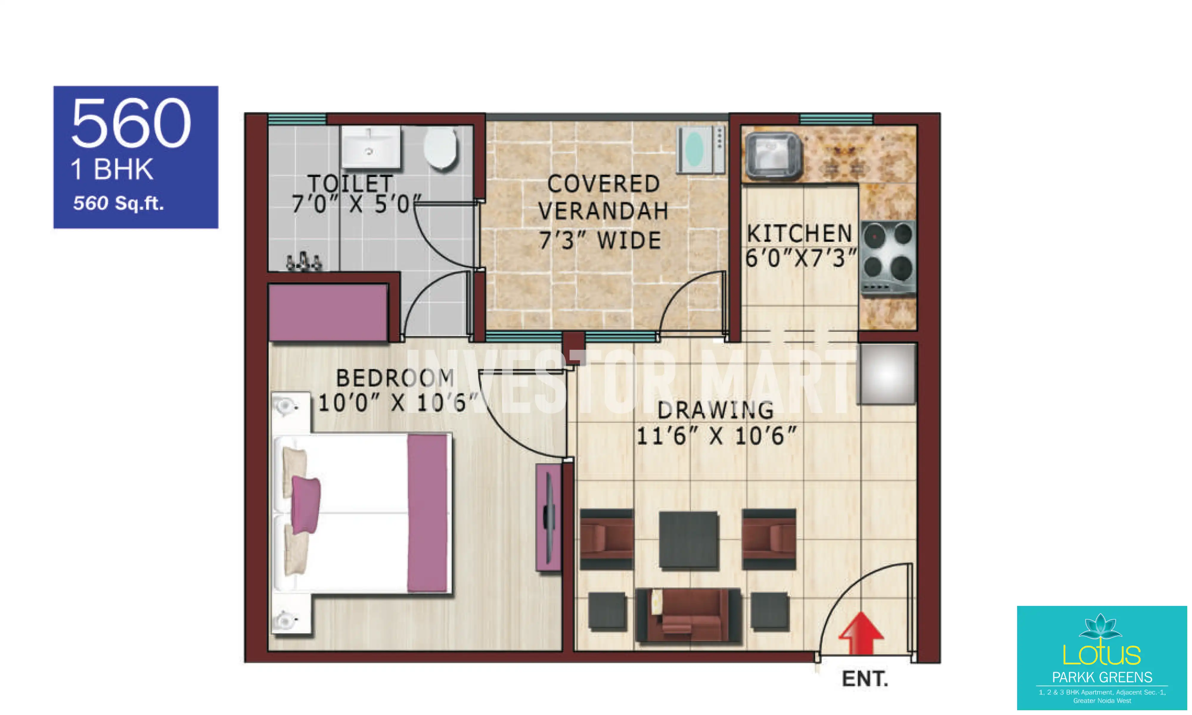 560 Sqft