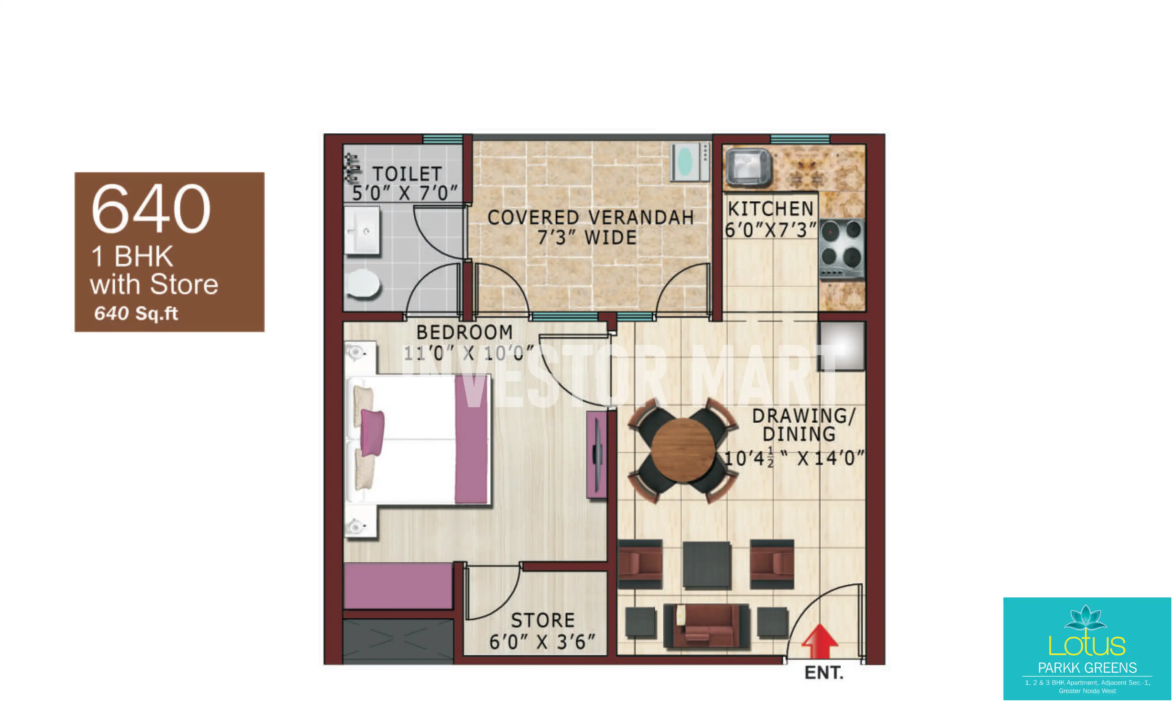 640 Sqft