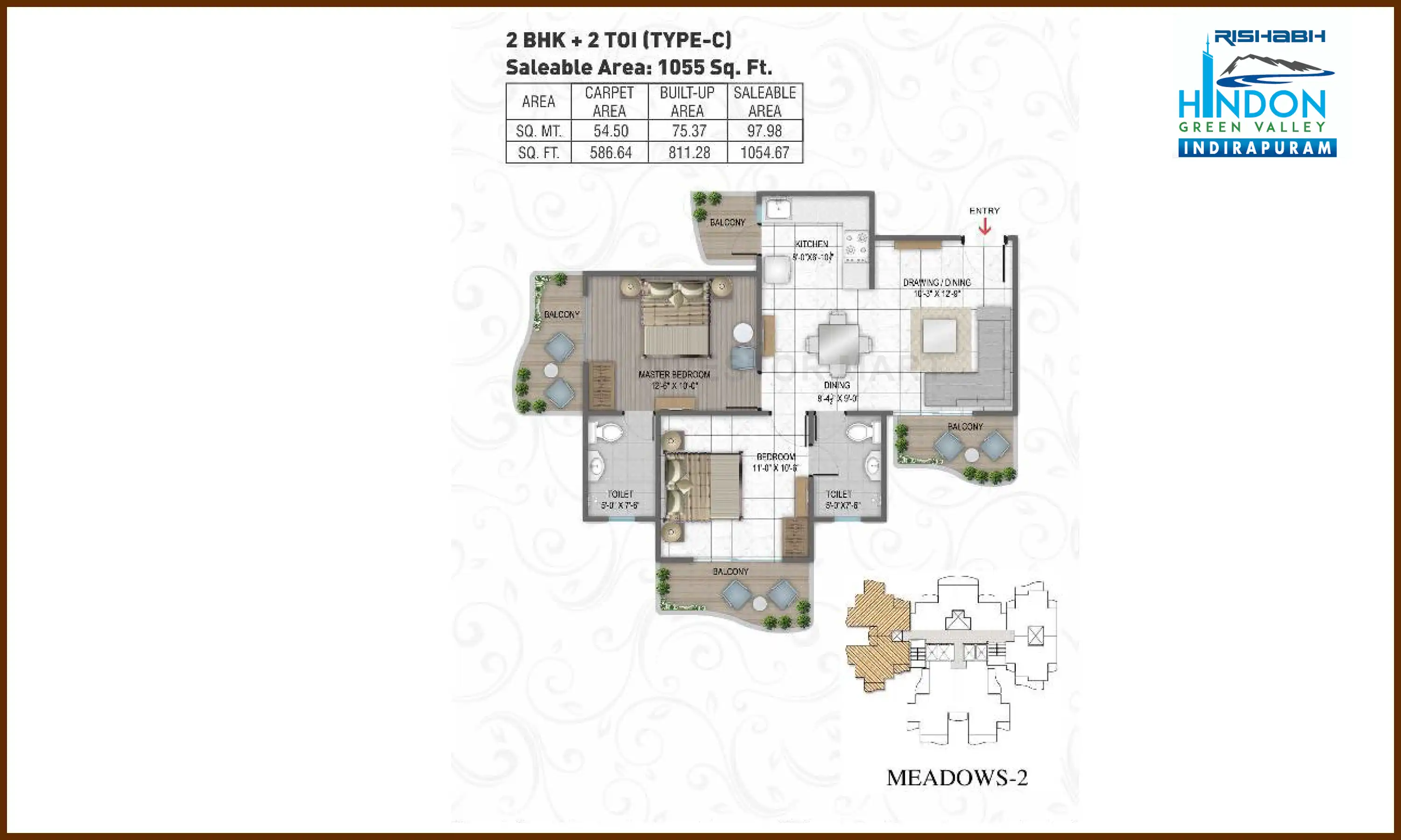 1054 Sqft