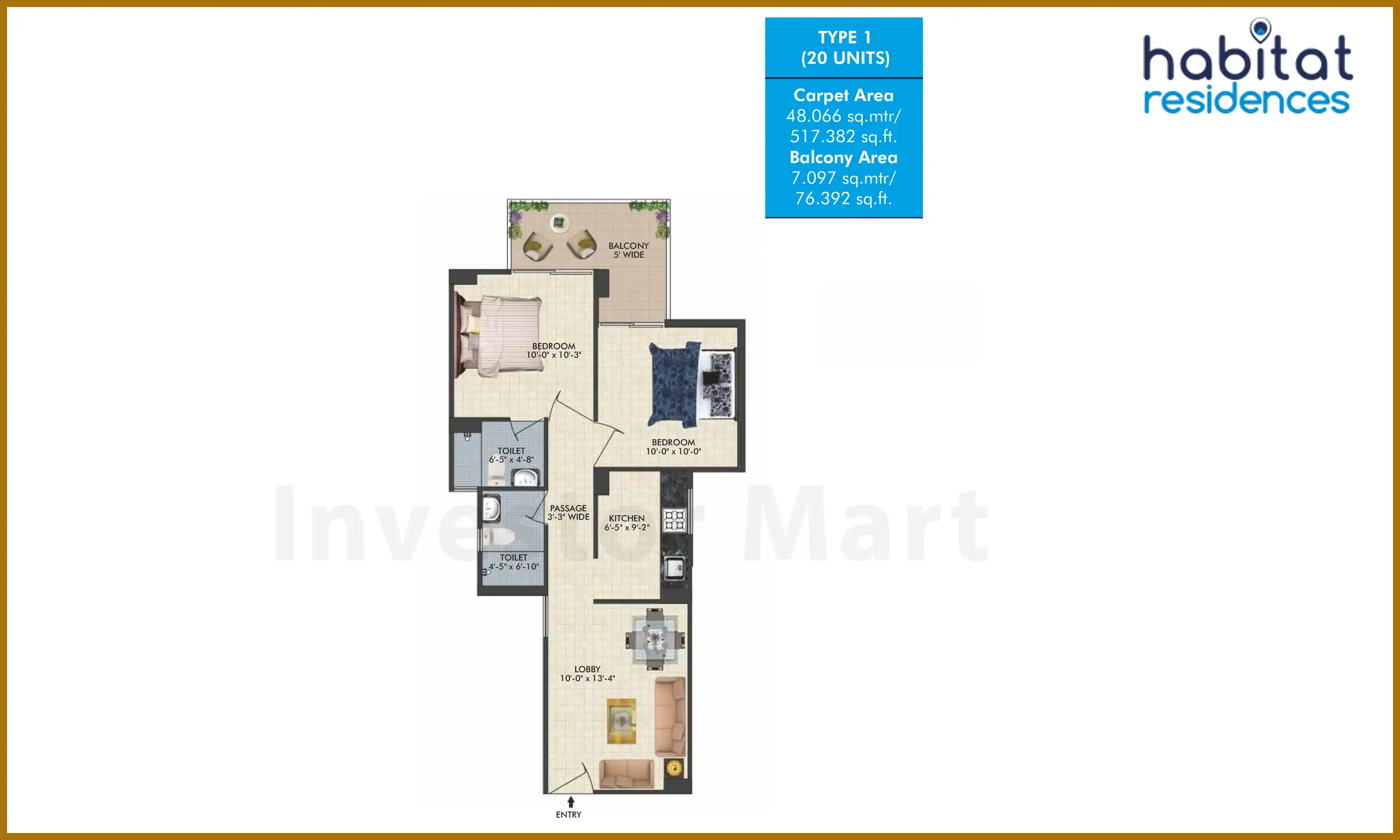 517 Sqft