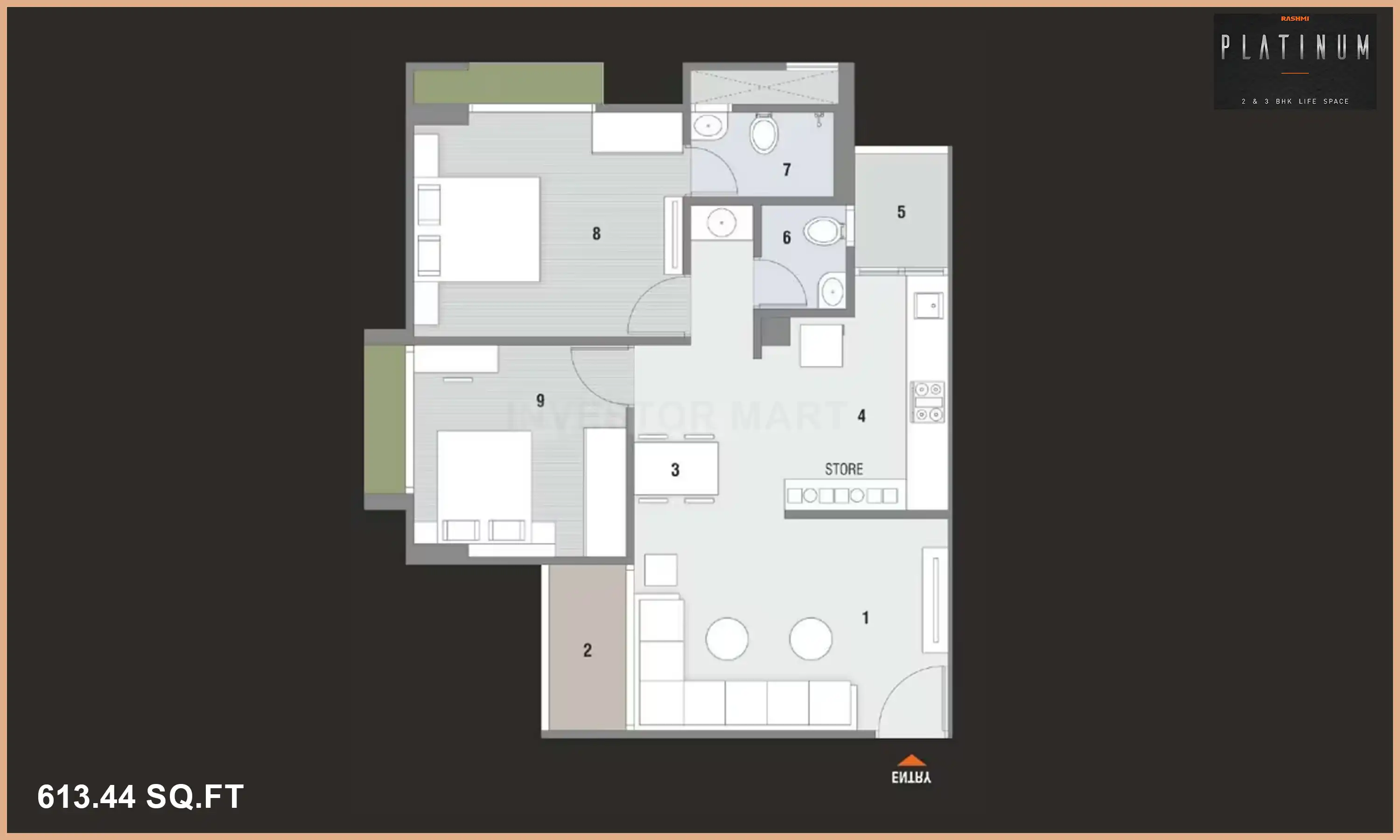 614 Sqft