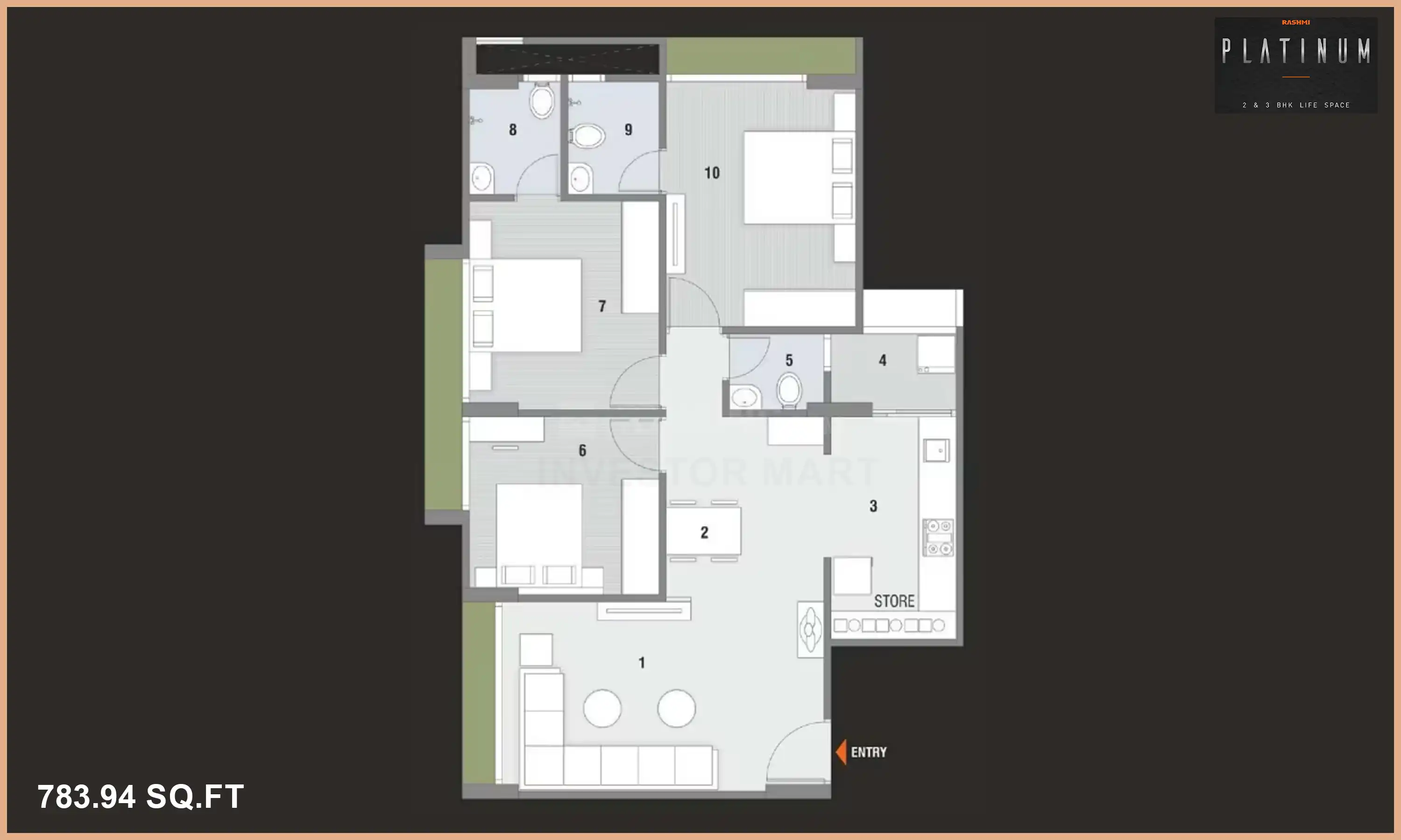 784 Sqft