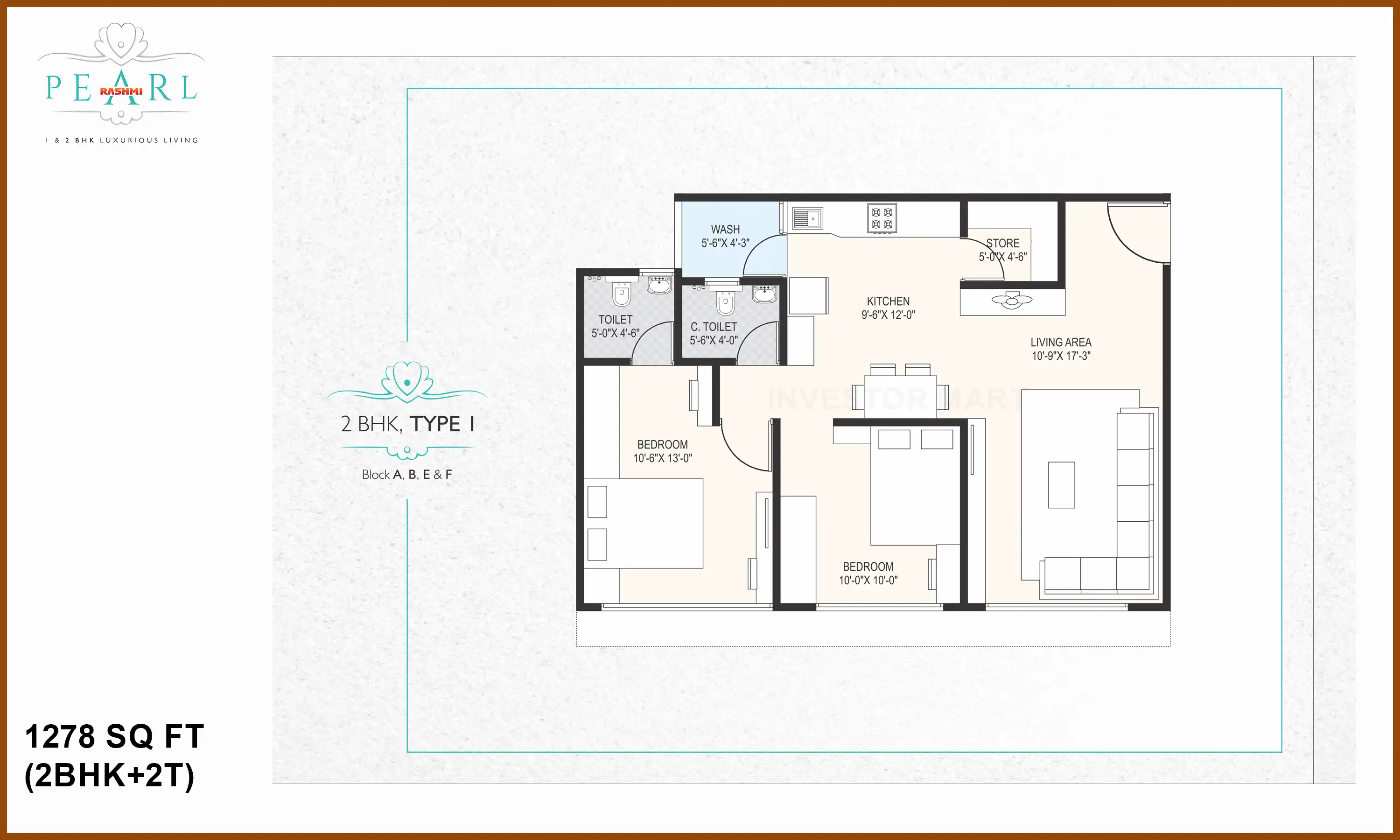 1278 Sqft
