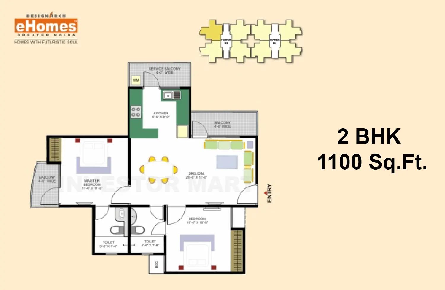 1100 Sqft