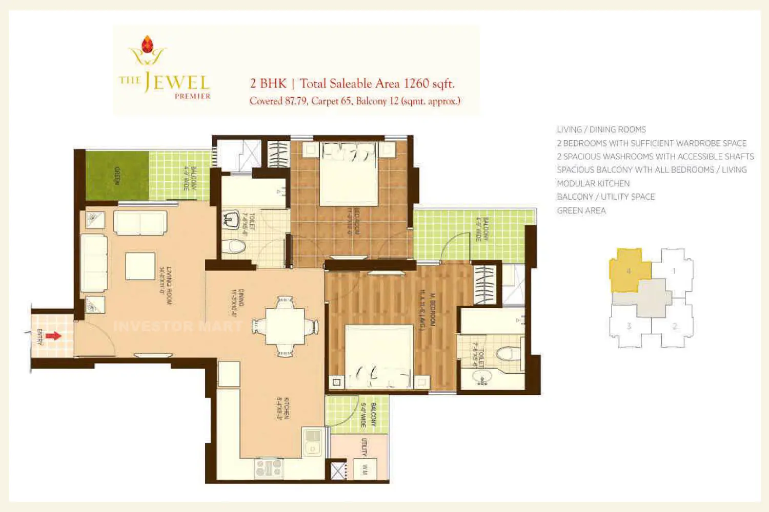 1260 Sqft