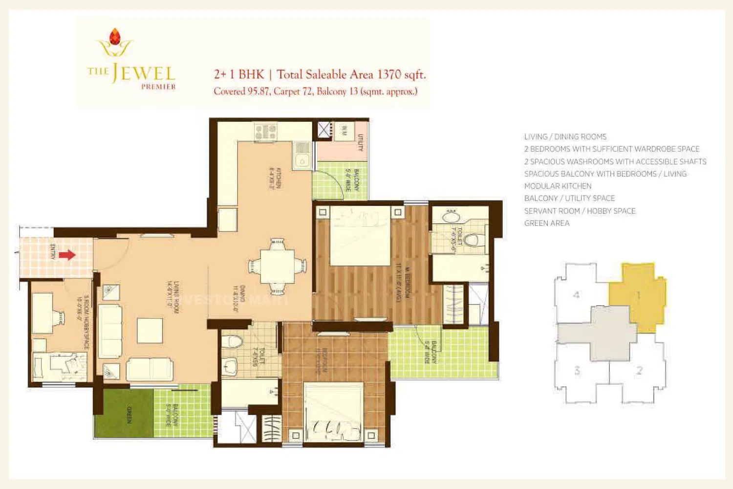 1370 Sqft