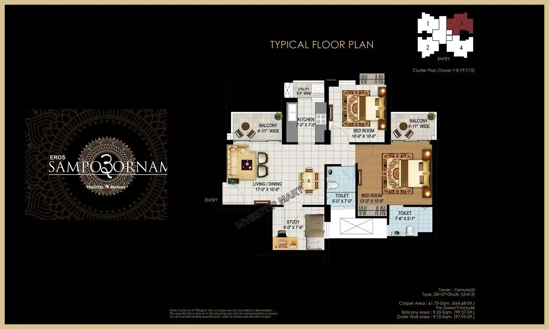 664 Sqft