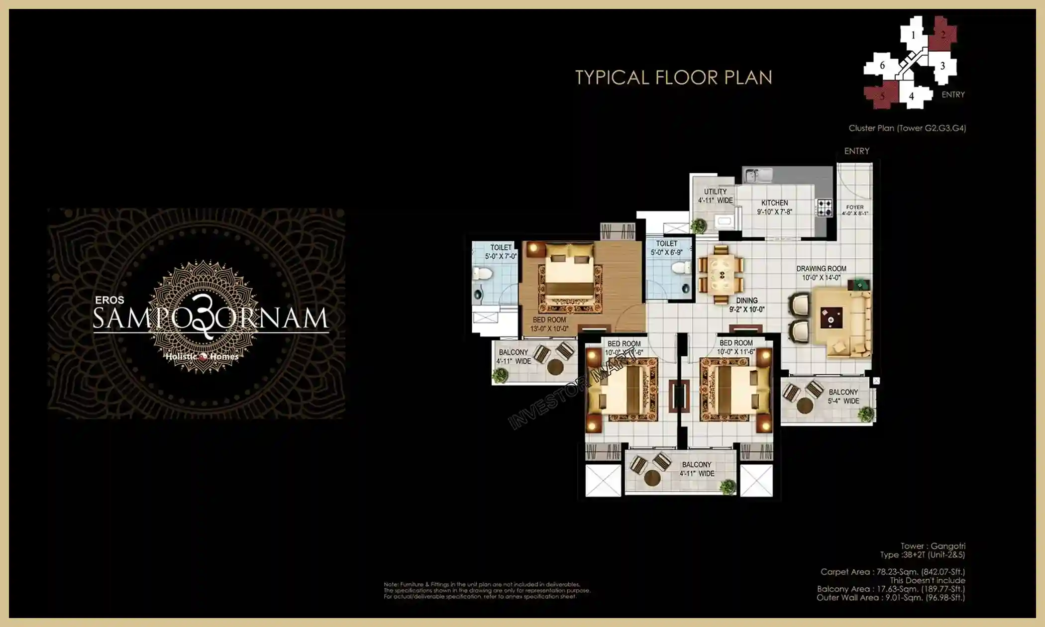 842 Sqft