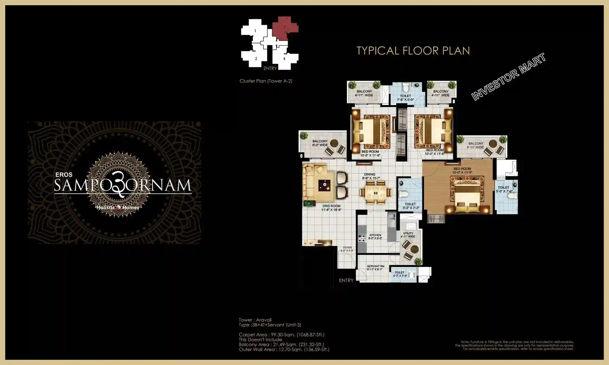 1068 Sqft