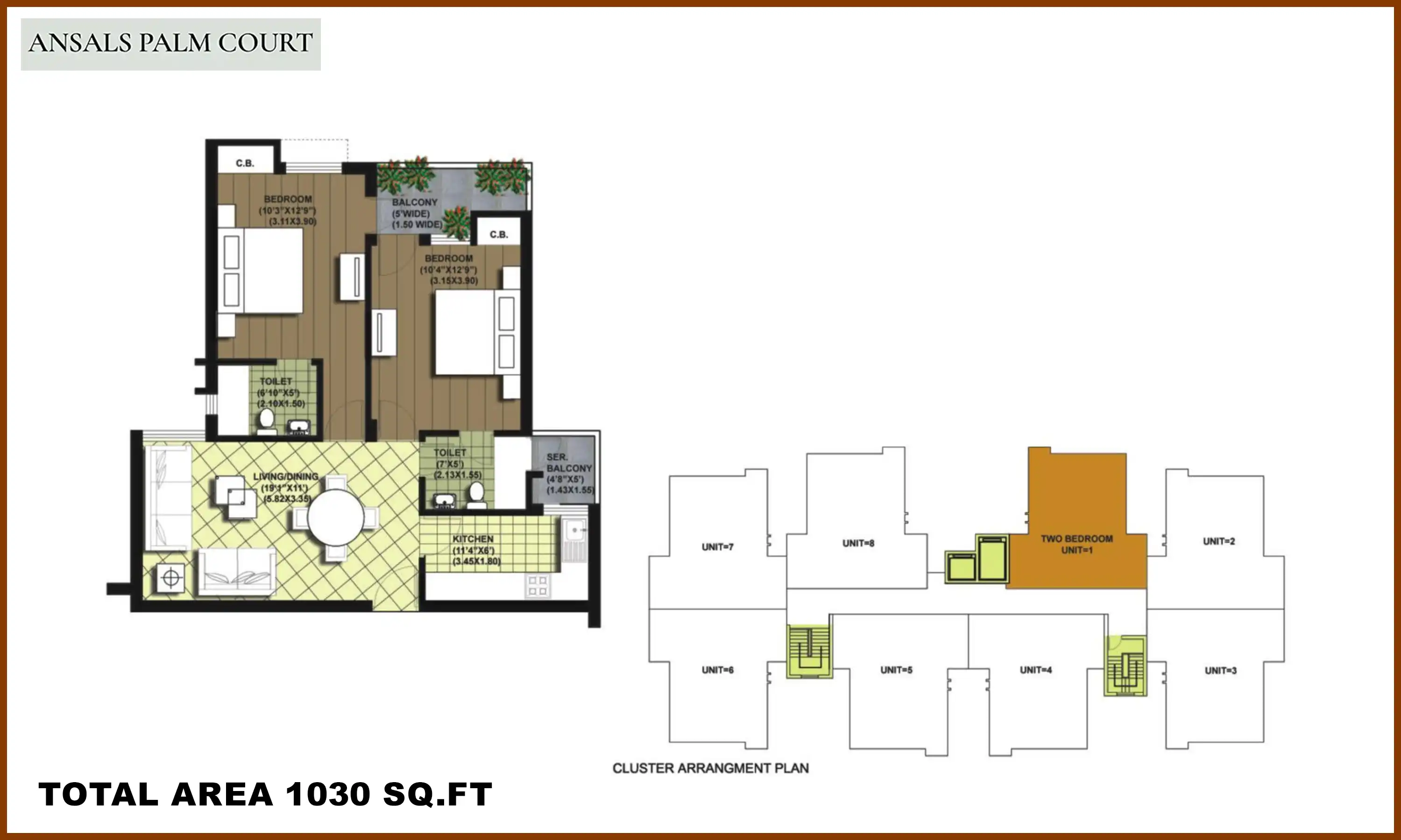 1030 Sqft