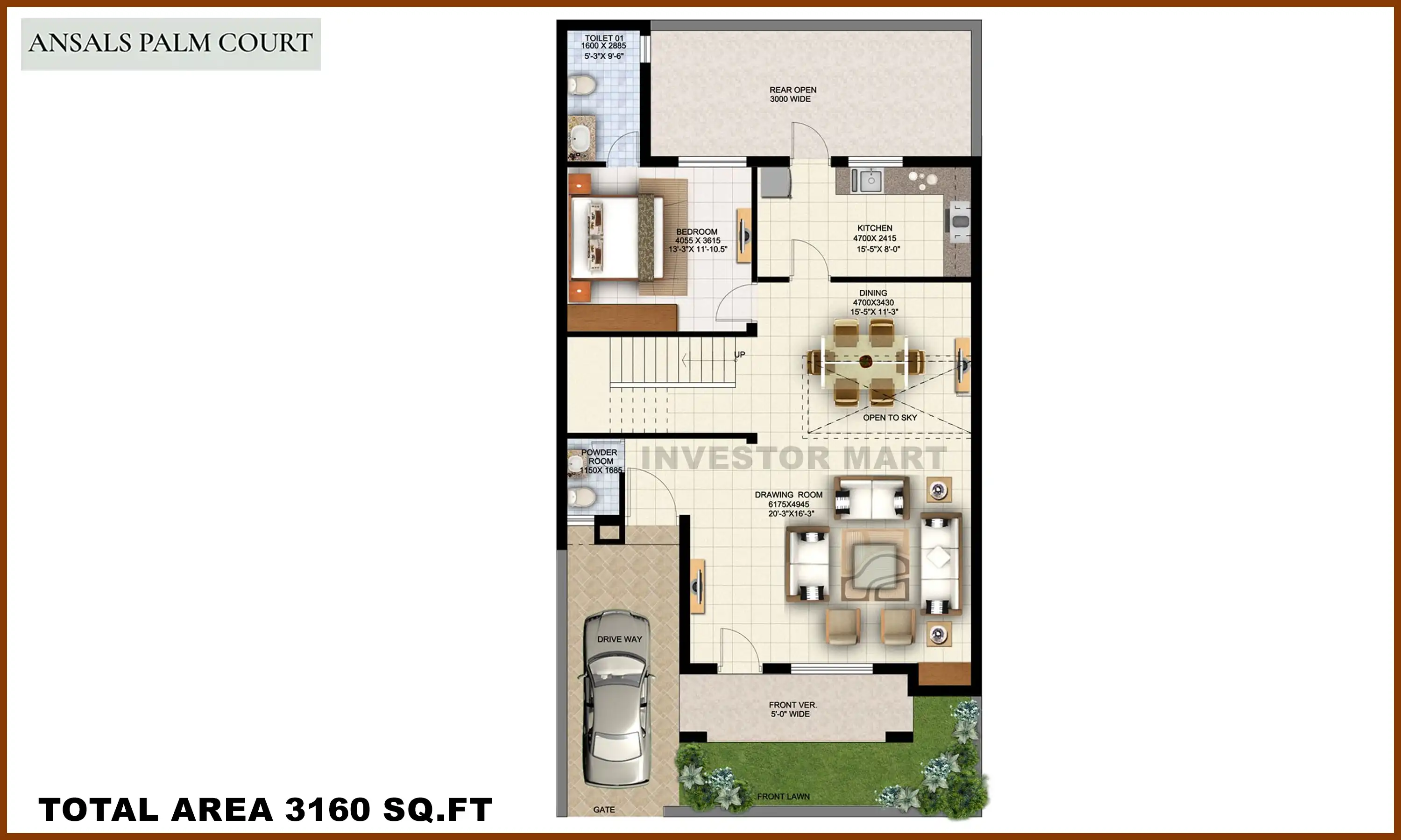 3160 Sqft