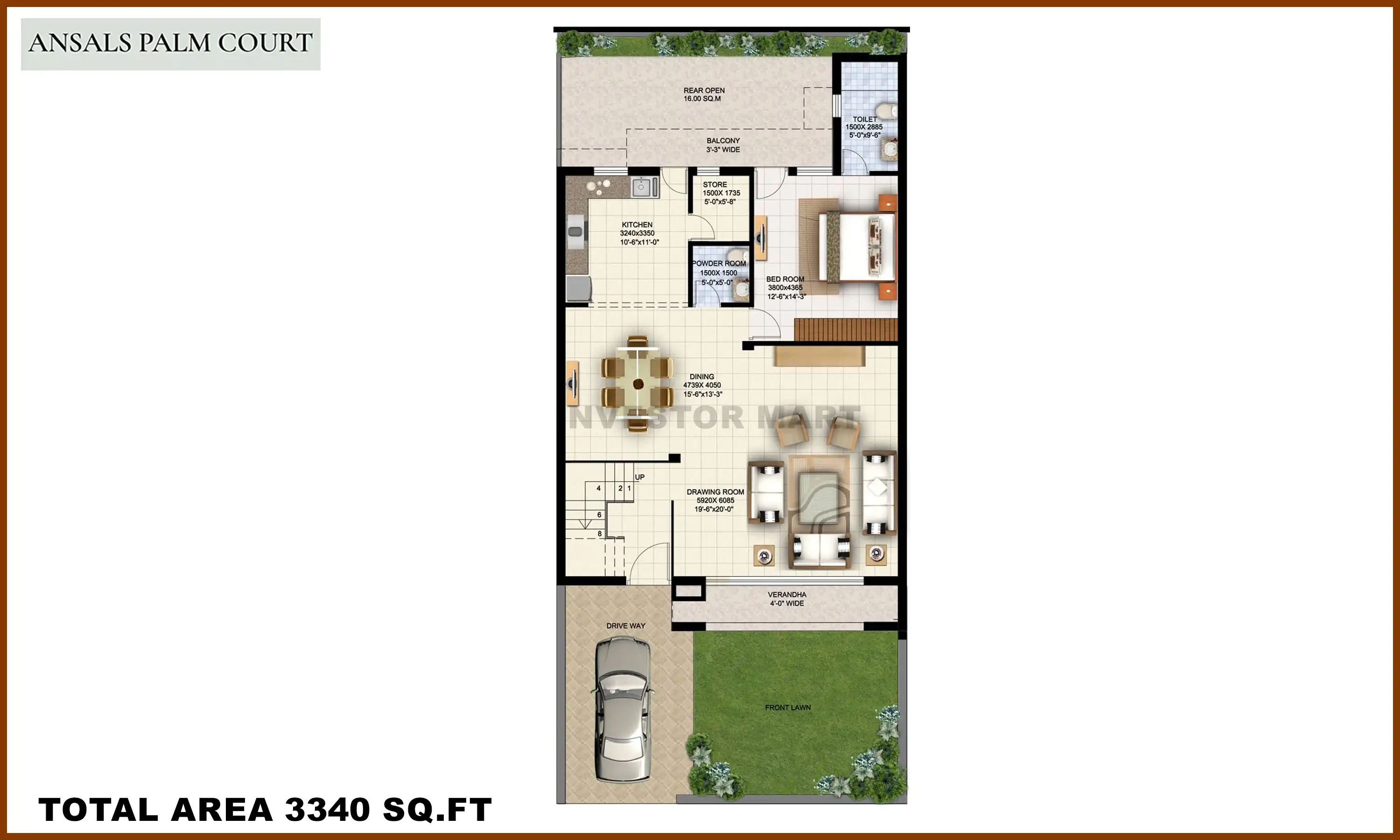 3340 Sqft