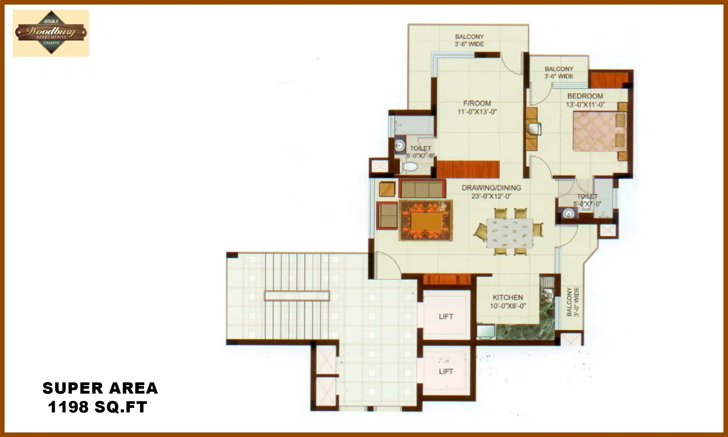1198 Sqft