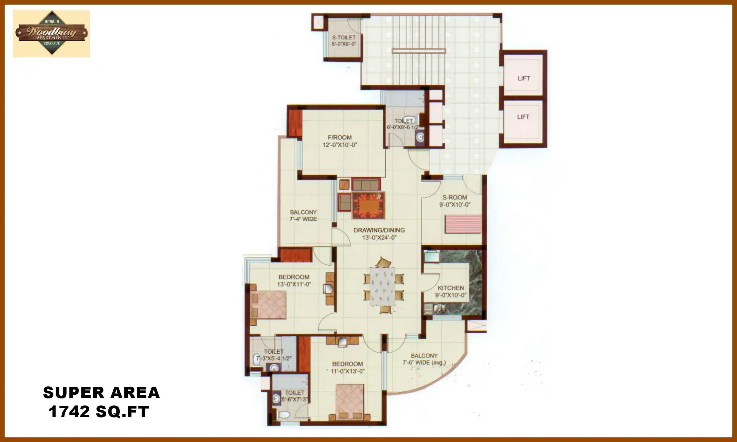 1742 Sqft