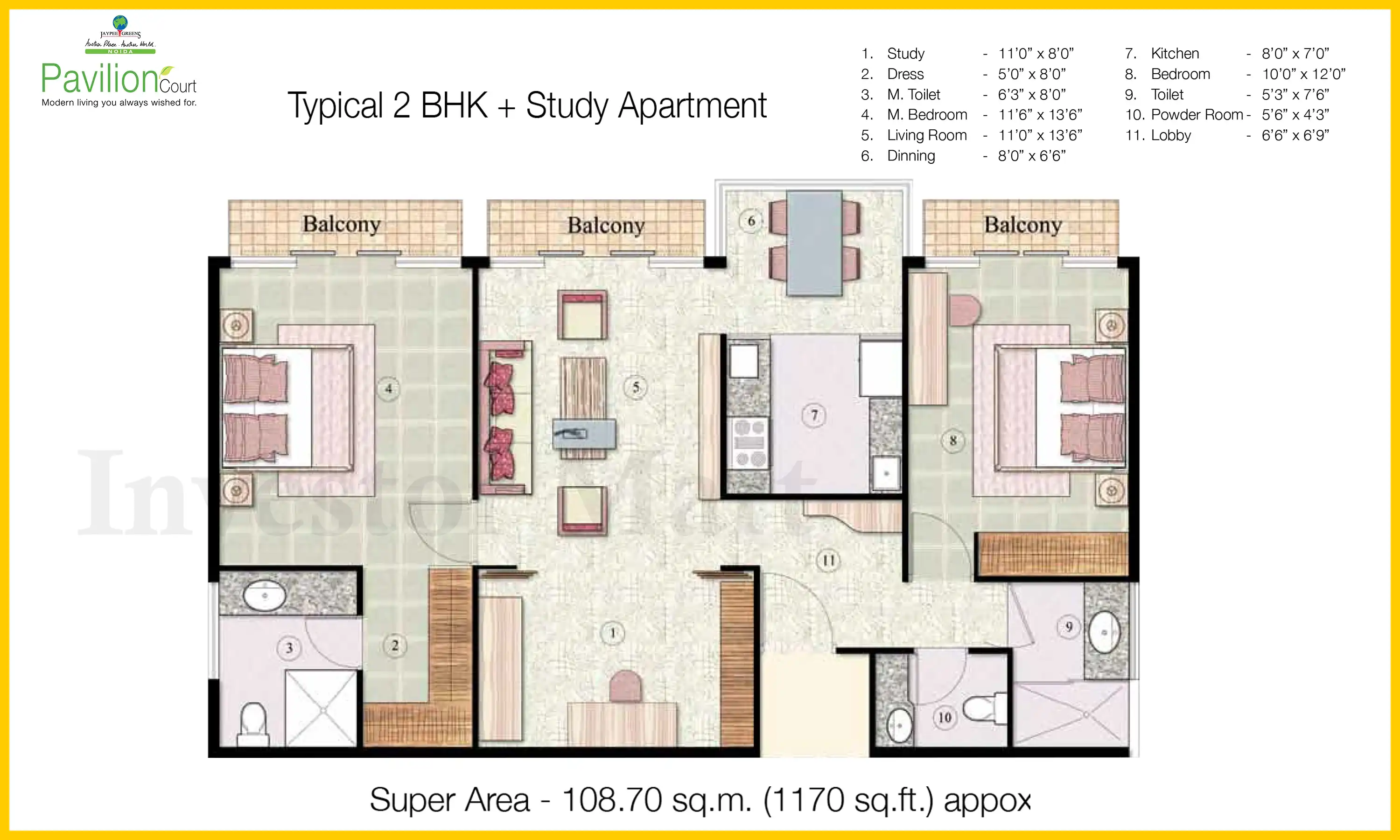 1170 Sqft