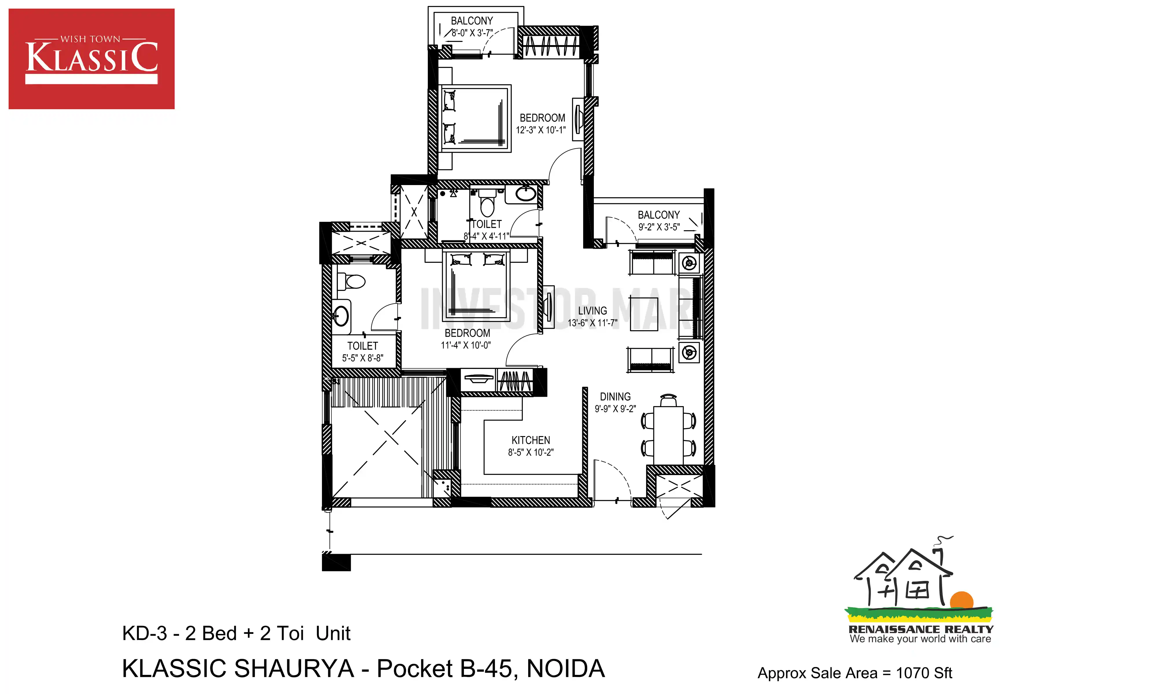 1070 Sqft