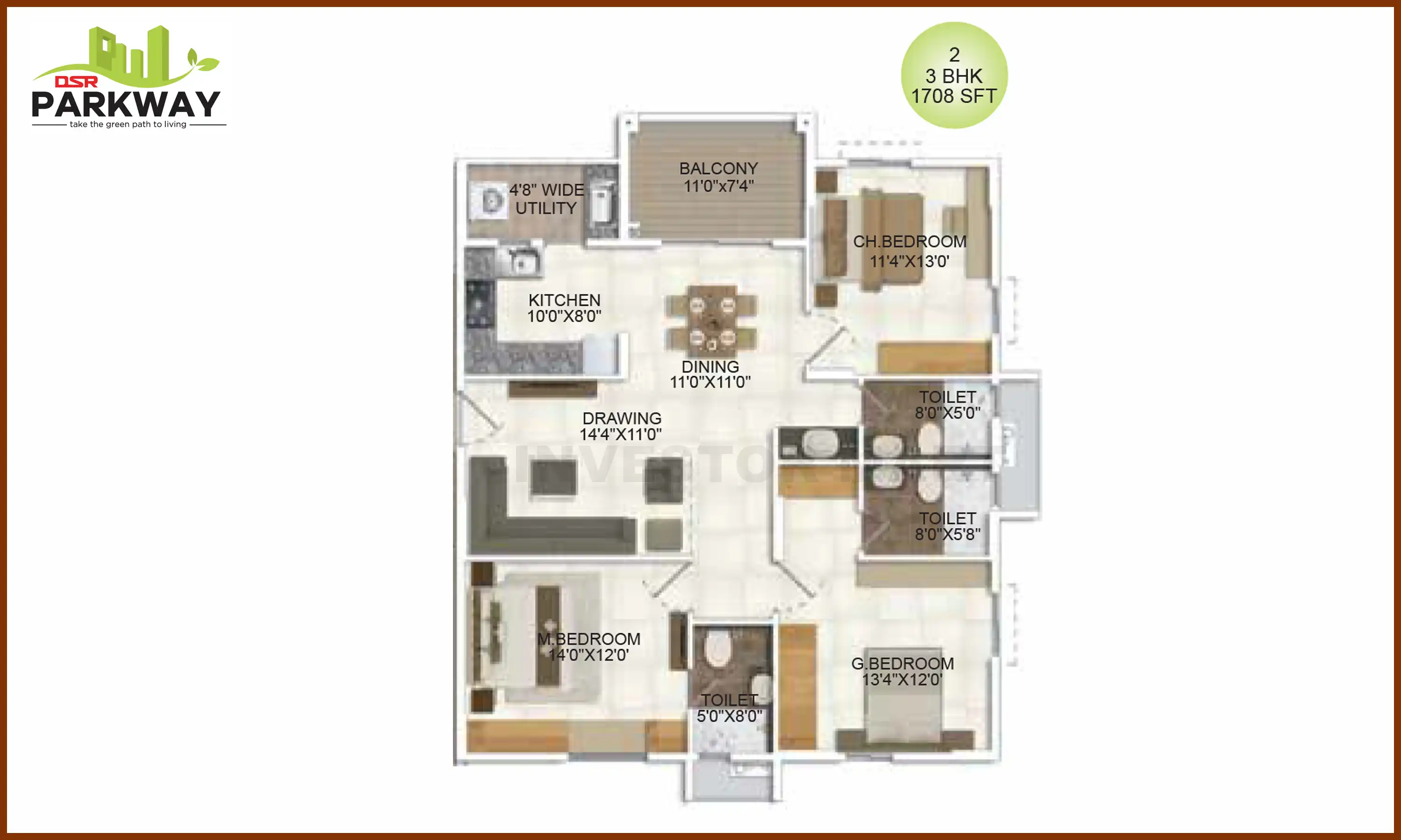 1708 Sqft