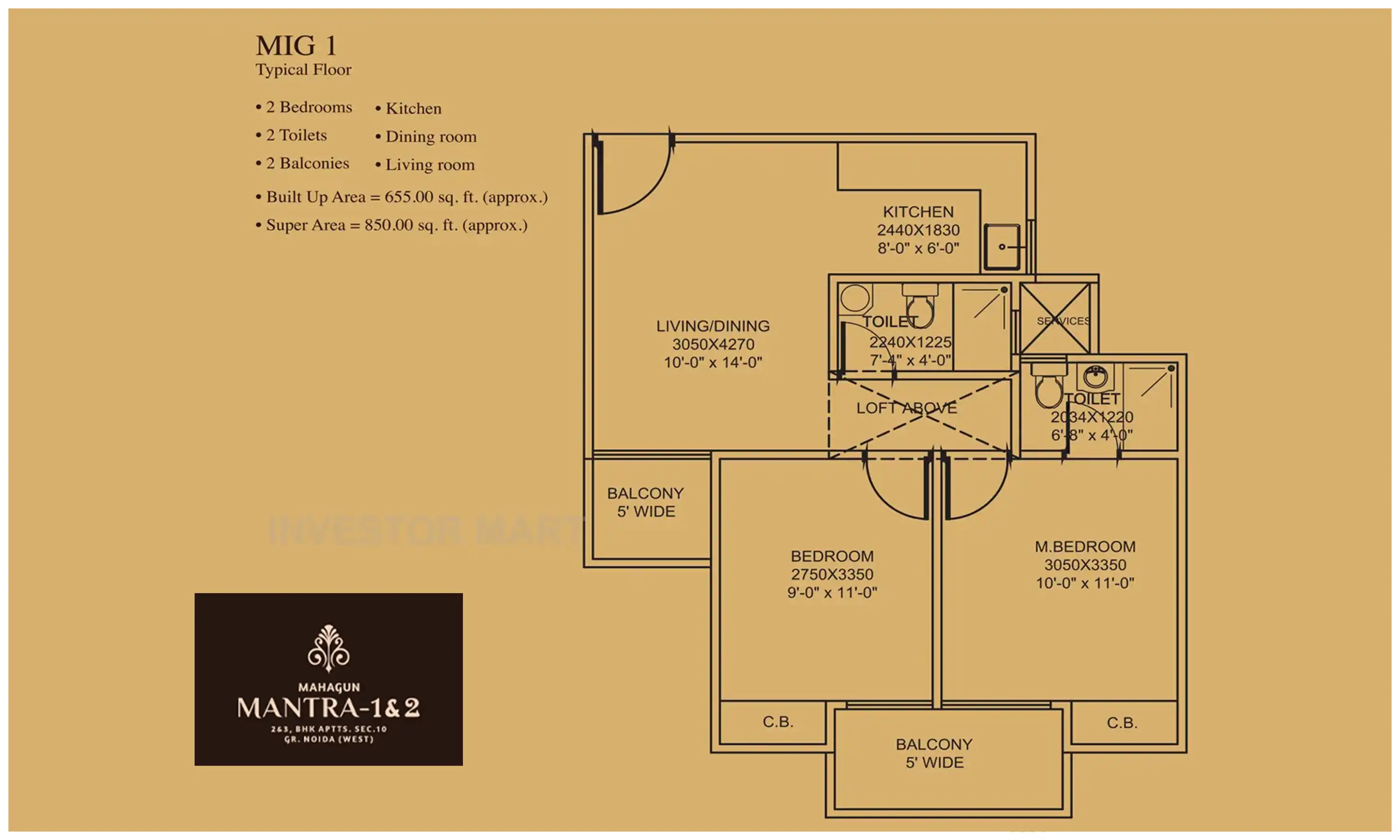 850 Sqft