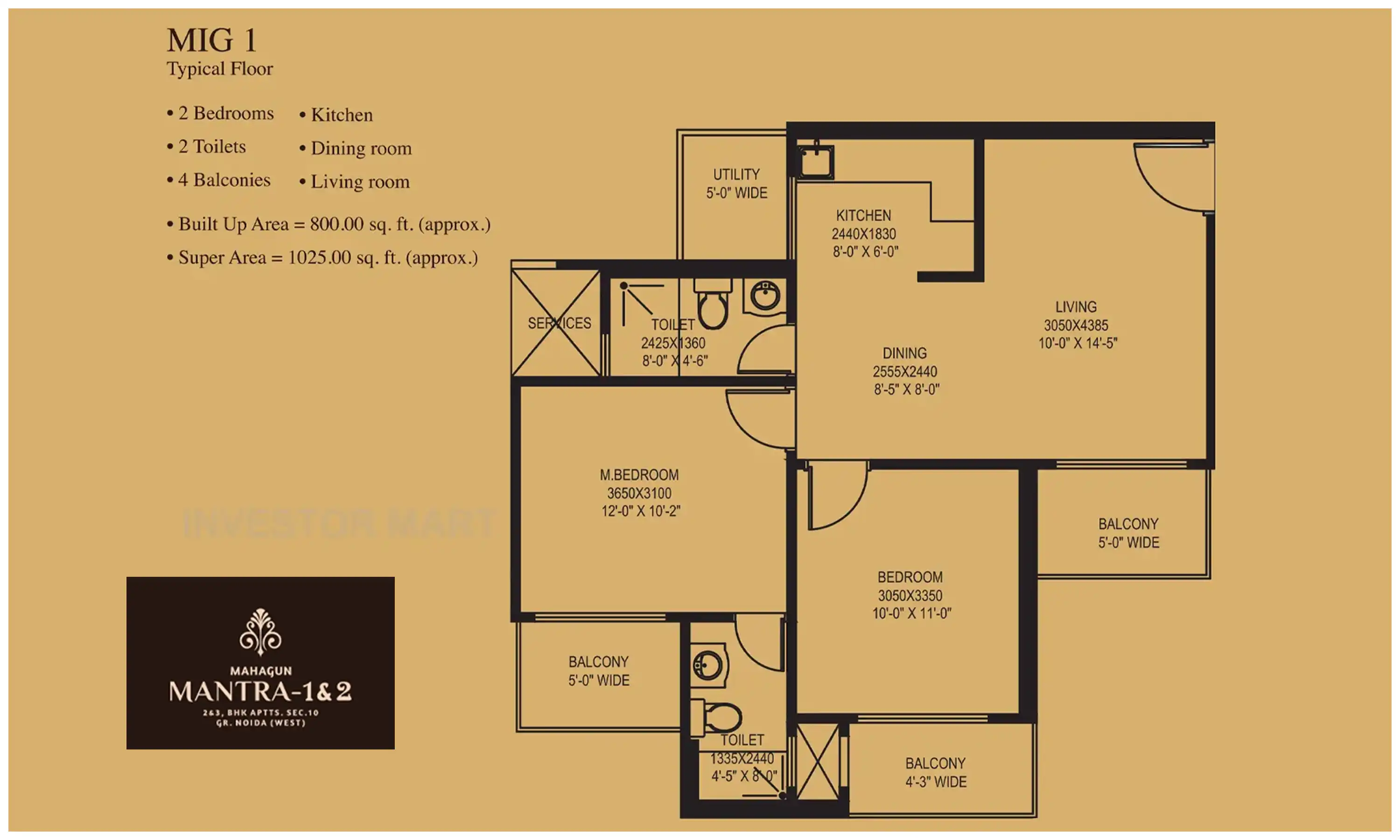1025 Sqft