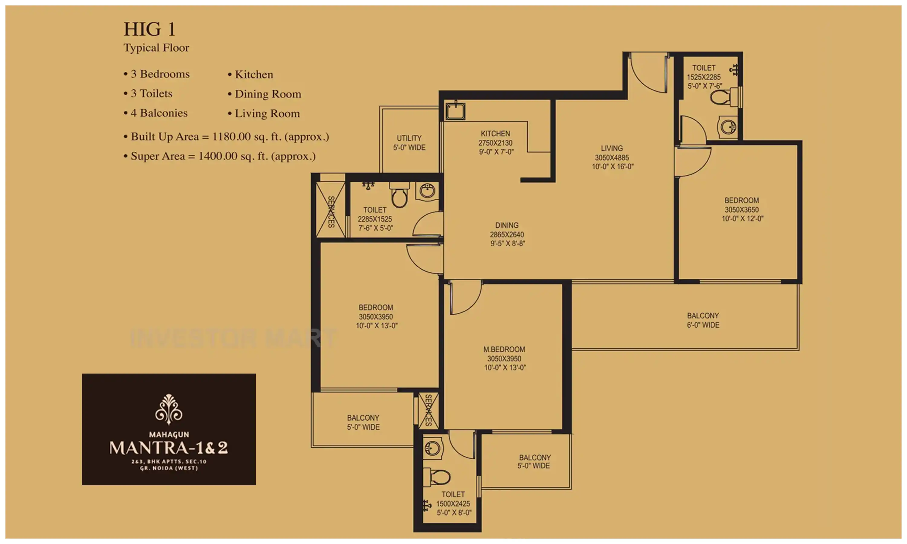 1400 Sqft