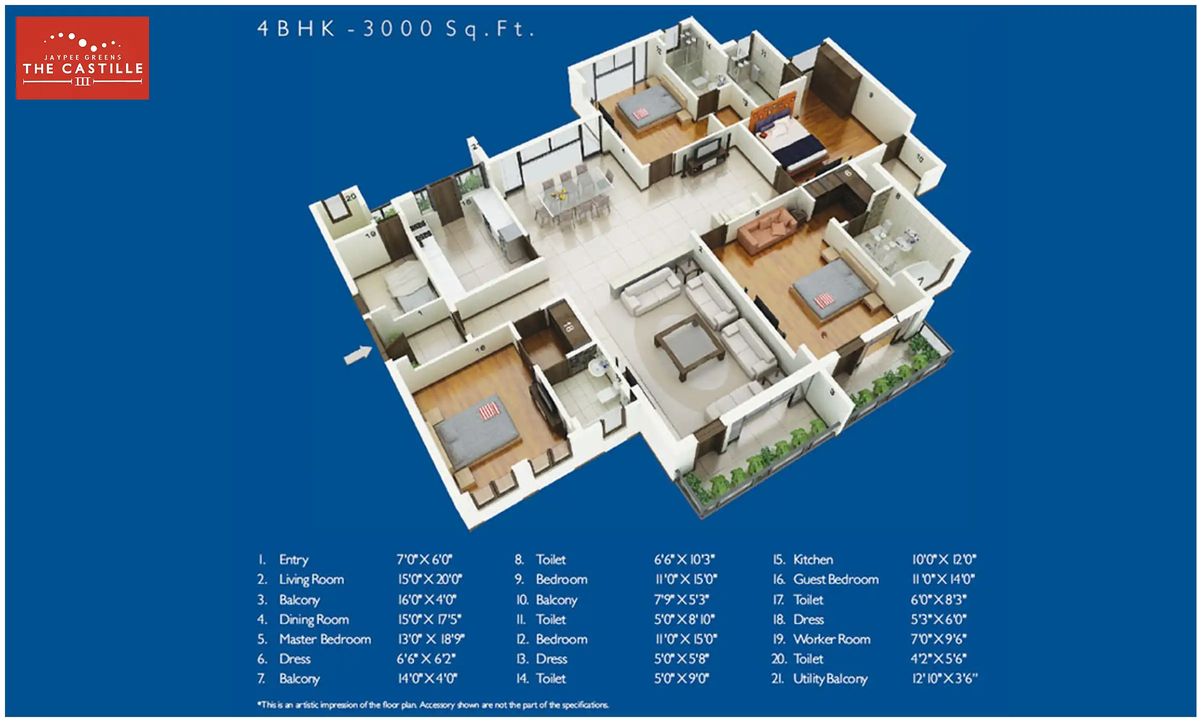 3000 Sqft