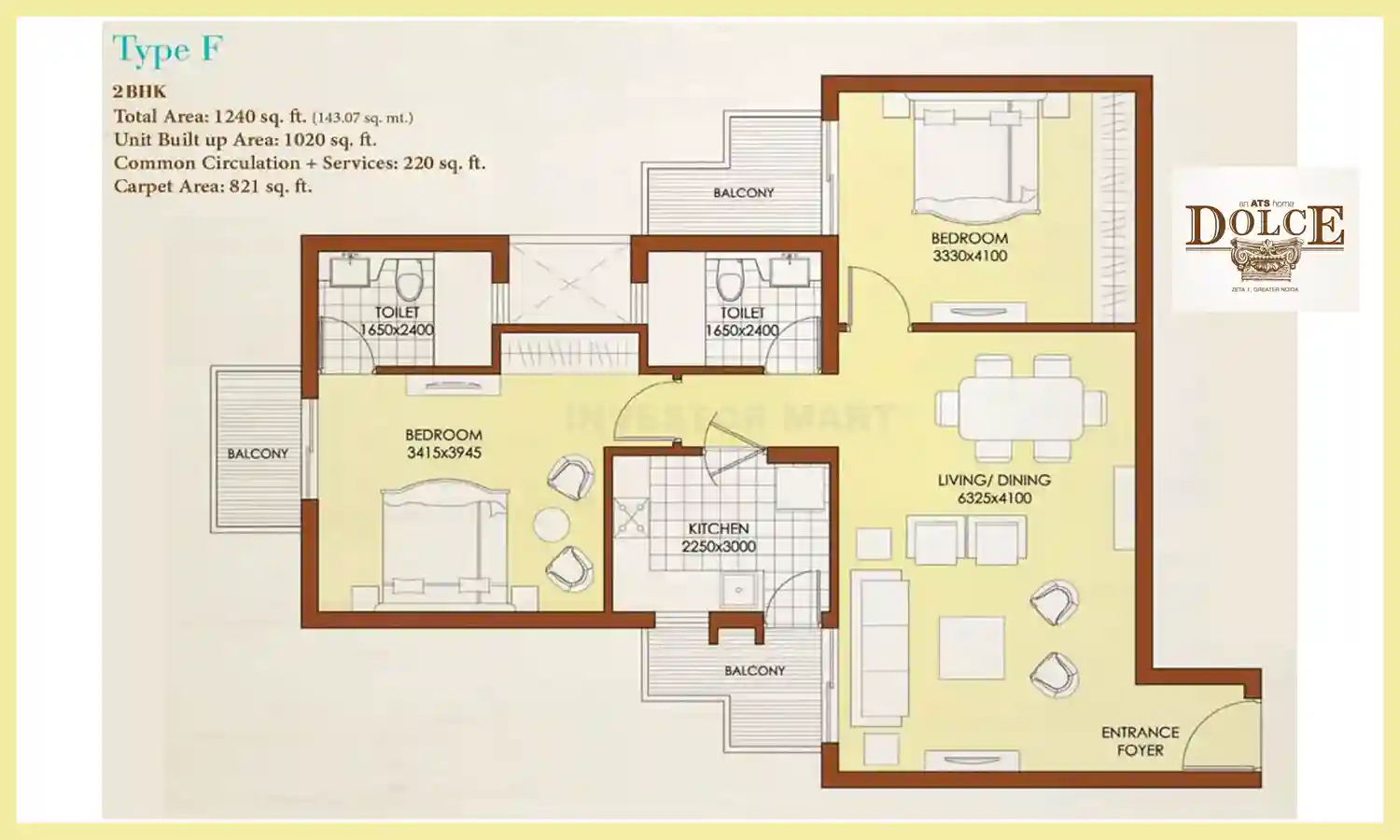 1240 Sqft