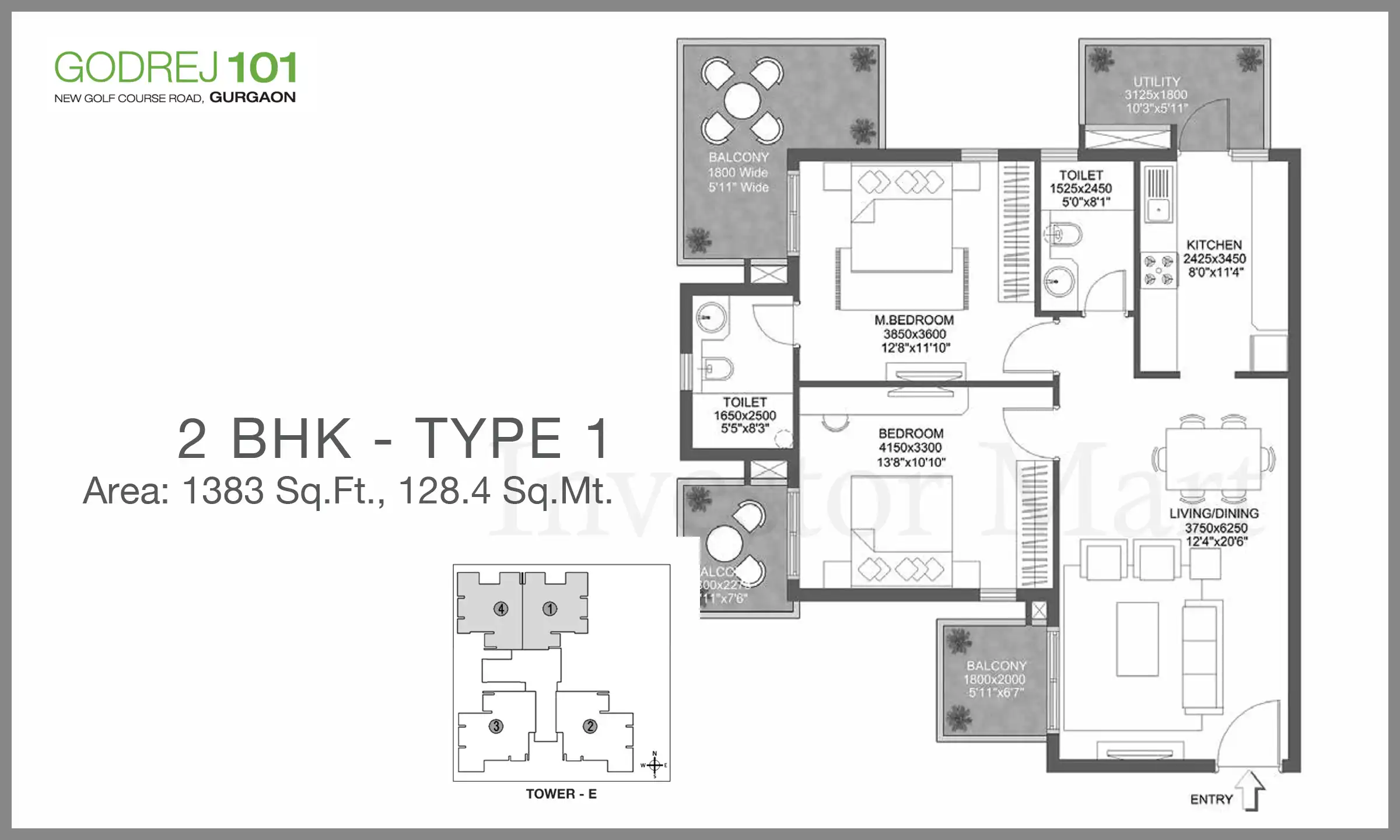 1383 Sqft
