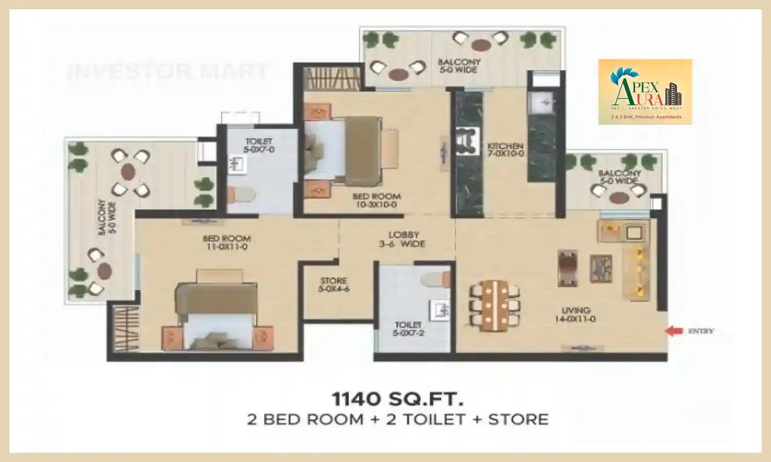 1140 Sqft
