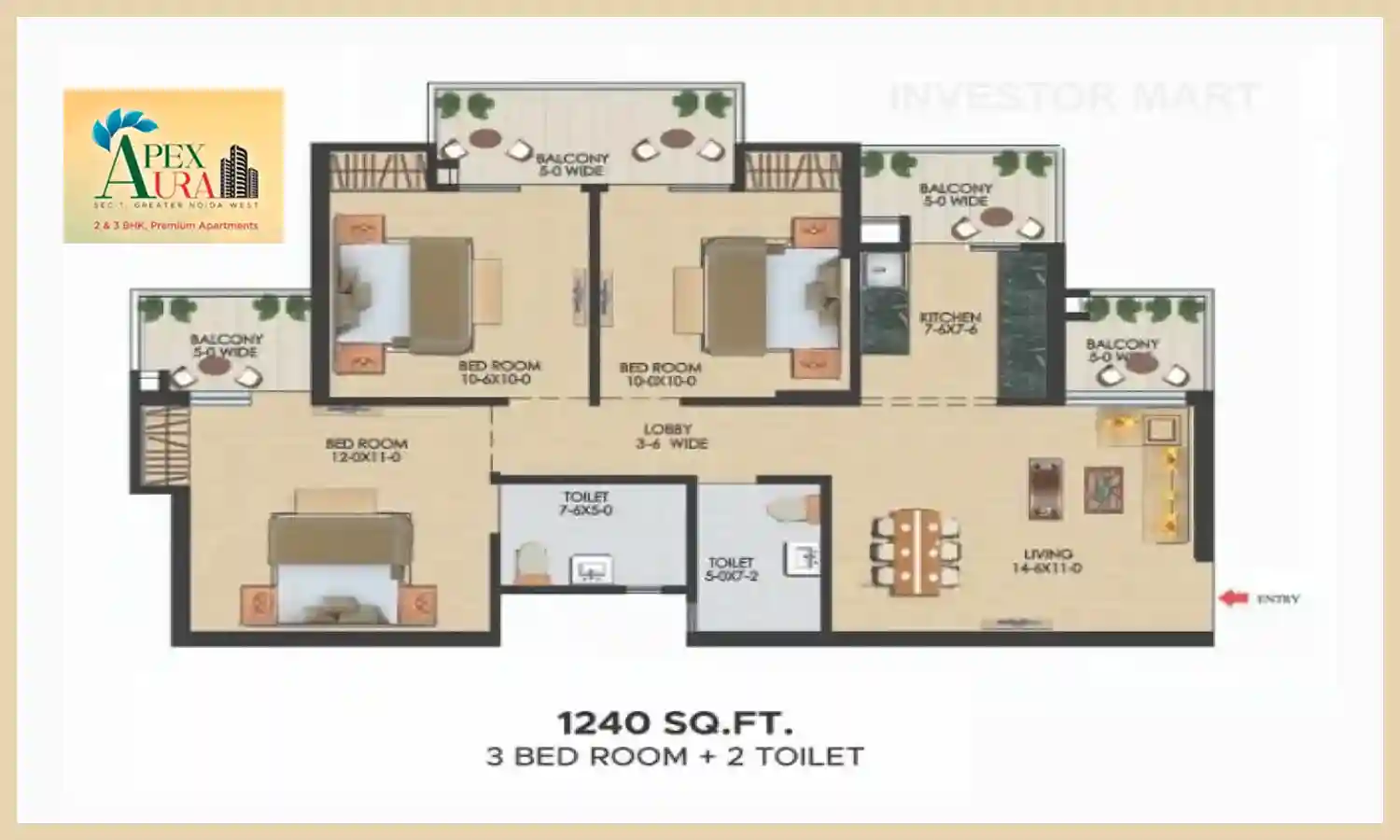 1240 Sqft